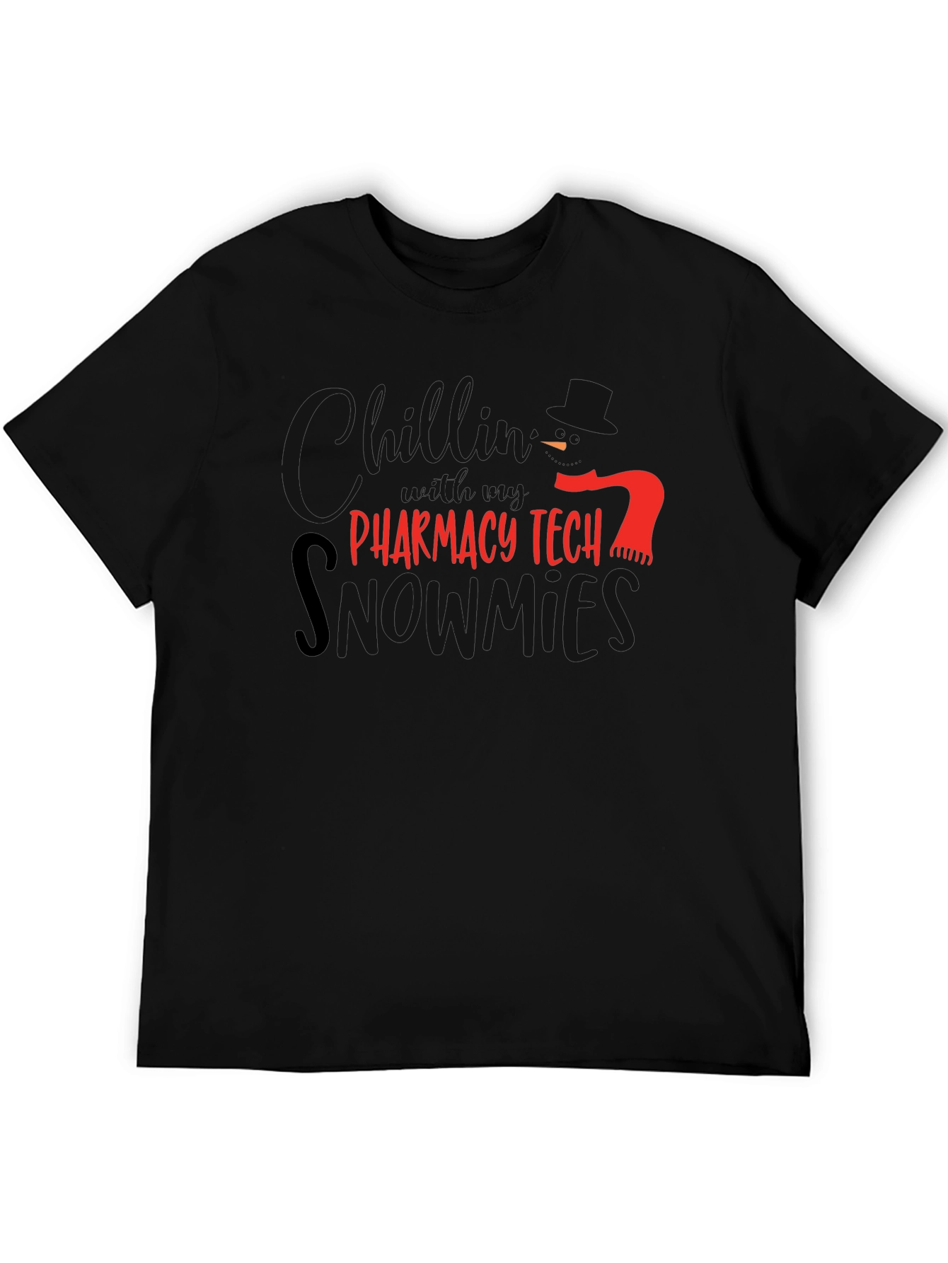 Pharmacy Tech Snowmies T-Shirt - Black