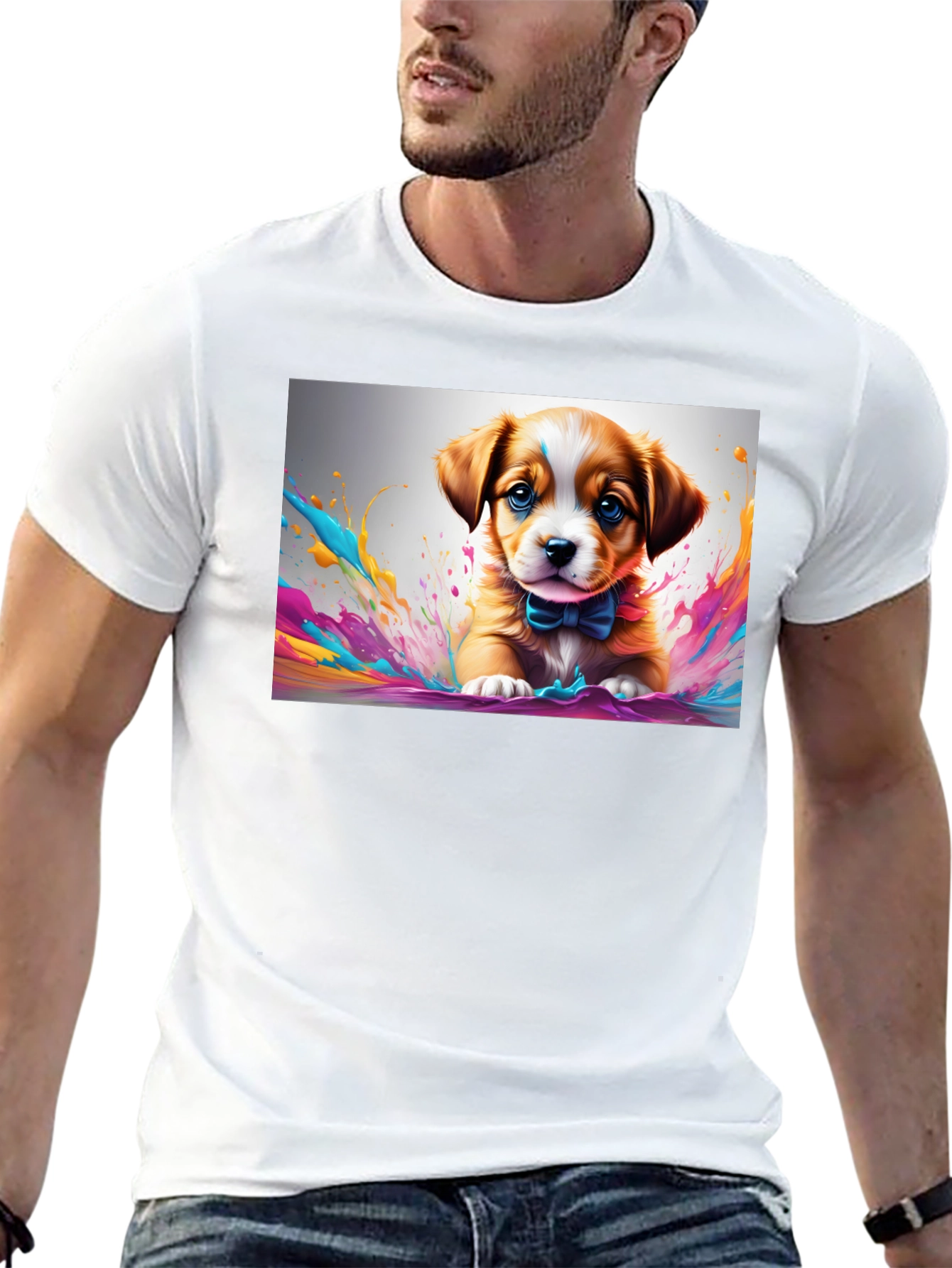 Cute Puppy Art T-Shirt - Stylish Graphic Tee
