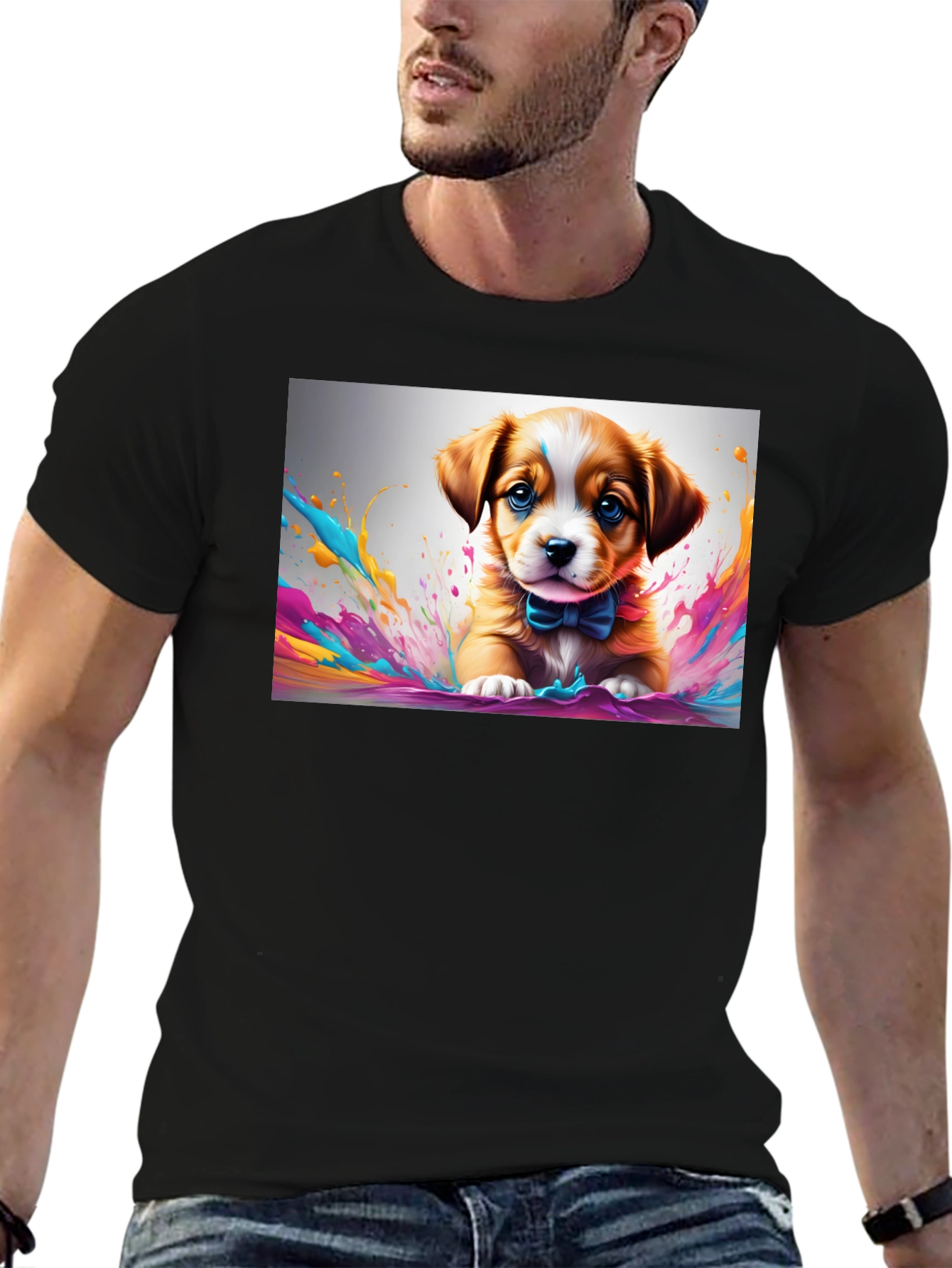 Cute Puppy Art T-Shirt - Stylish Graphic Tee