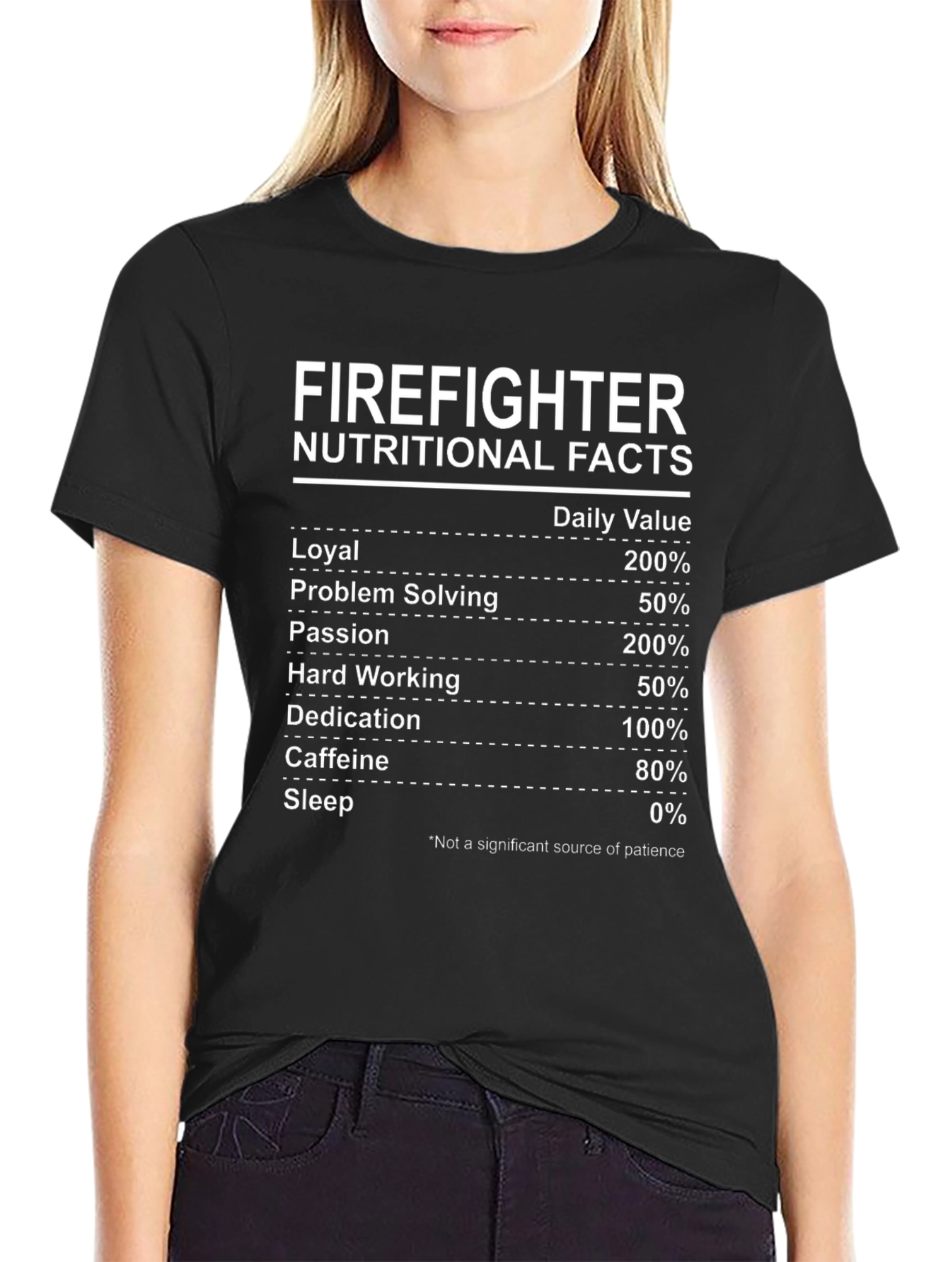 Firefighter Nutritional Facts Graphic T-Shirt