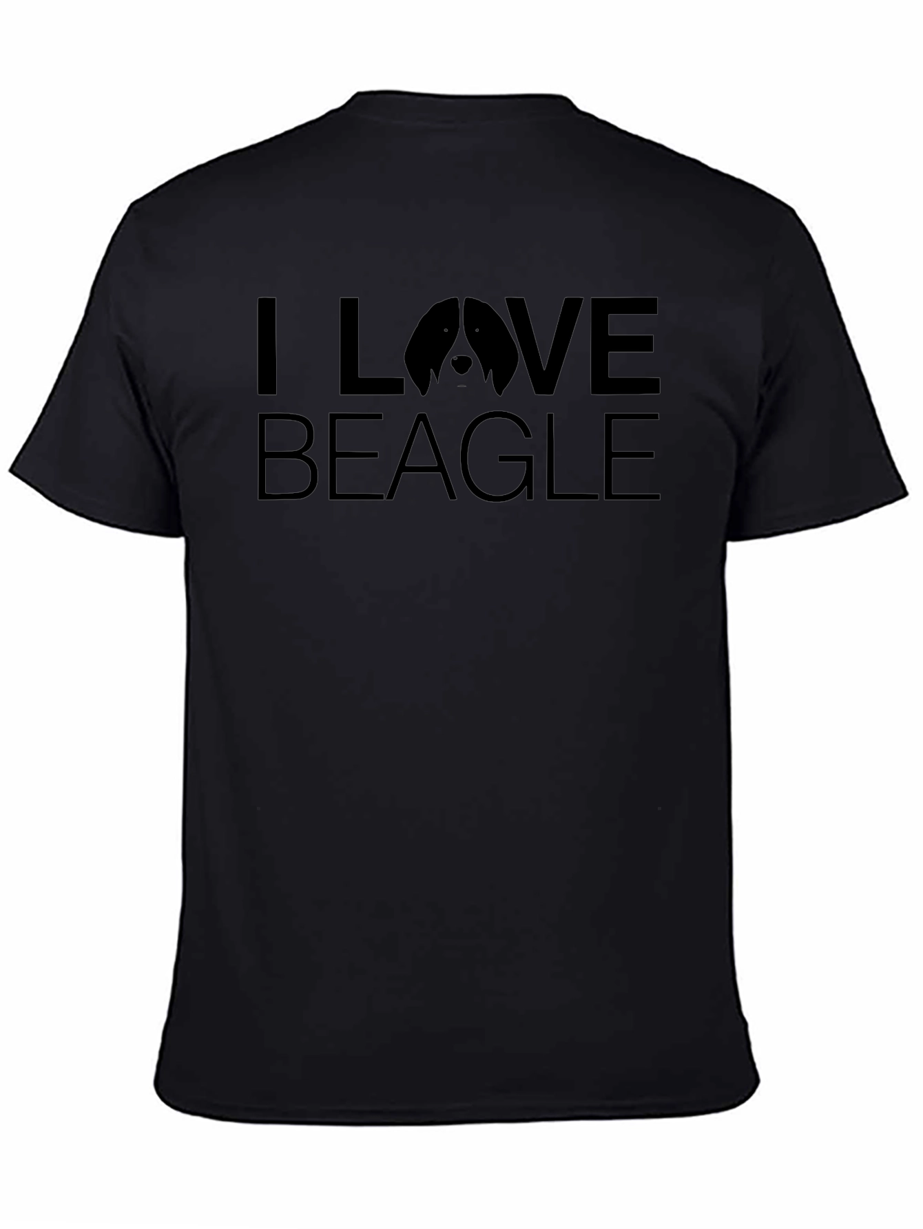 I Love Beagle Graphic Tee - Black