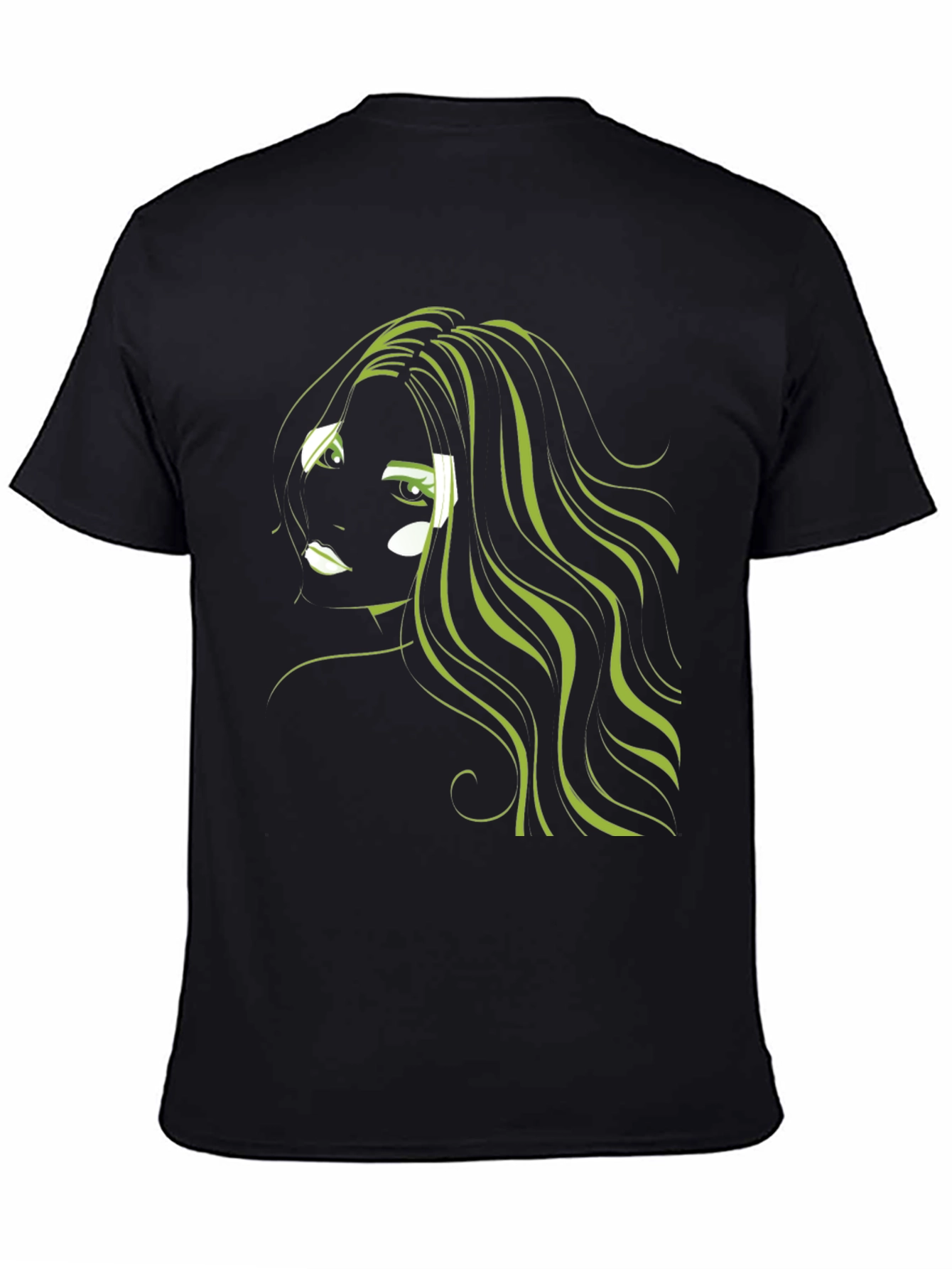 Graphic T-Shirt: Green Hair Anime Style