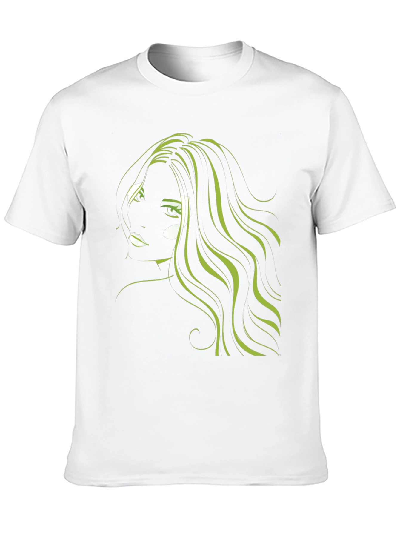 Graphic T-Shirt: Green Hair Anime Style