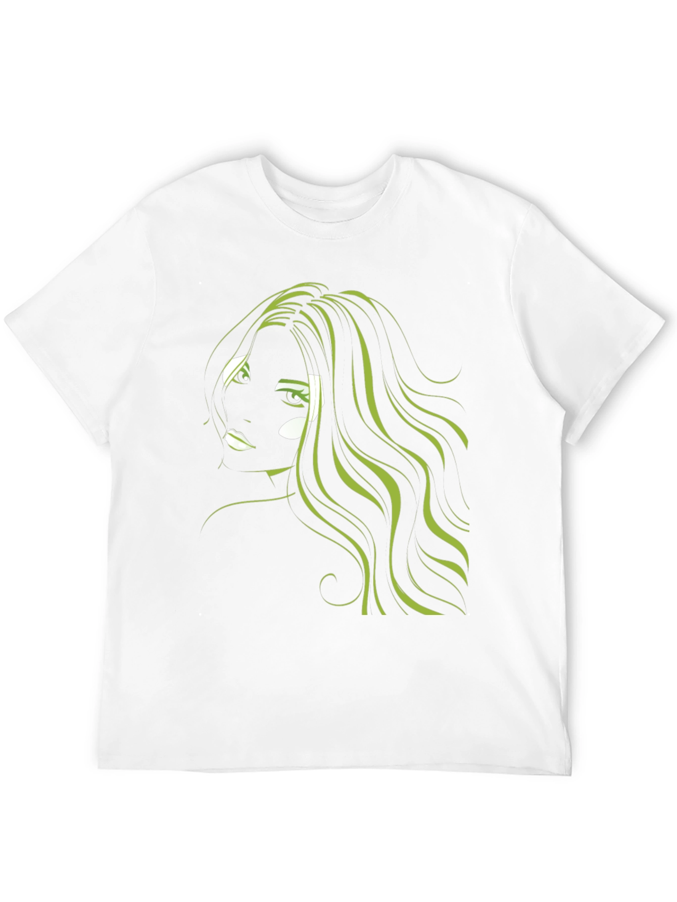 Graphic T-Shirt: Green Hair Anime Style
