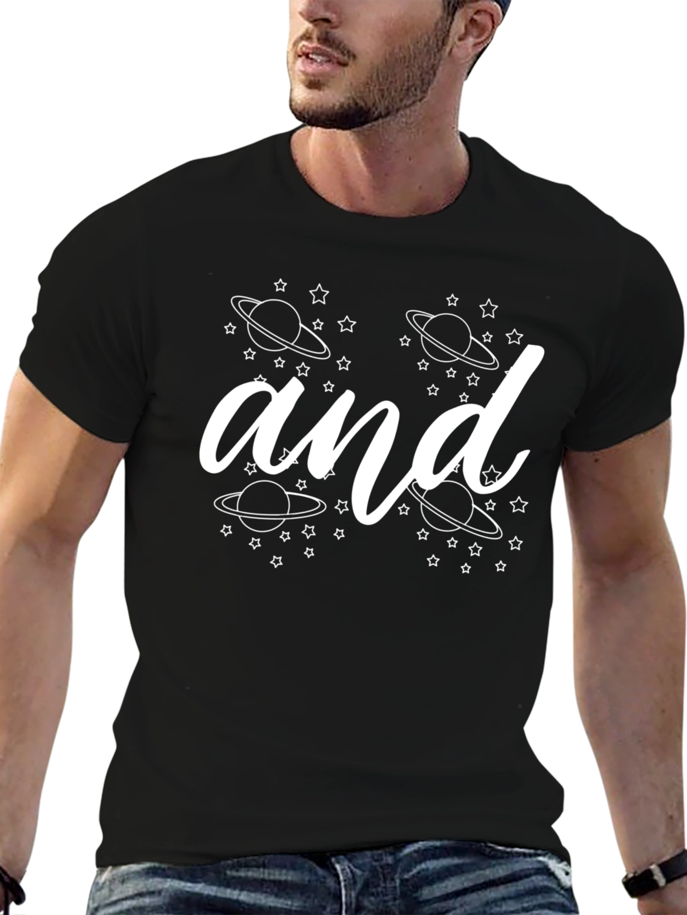 Planets and Stars Graphic Tee - Black