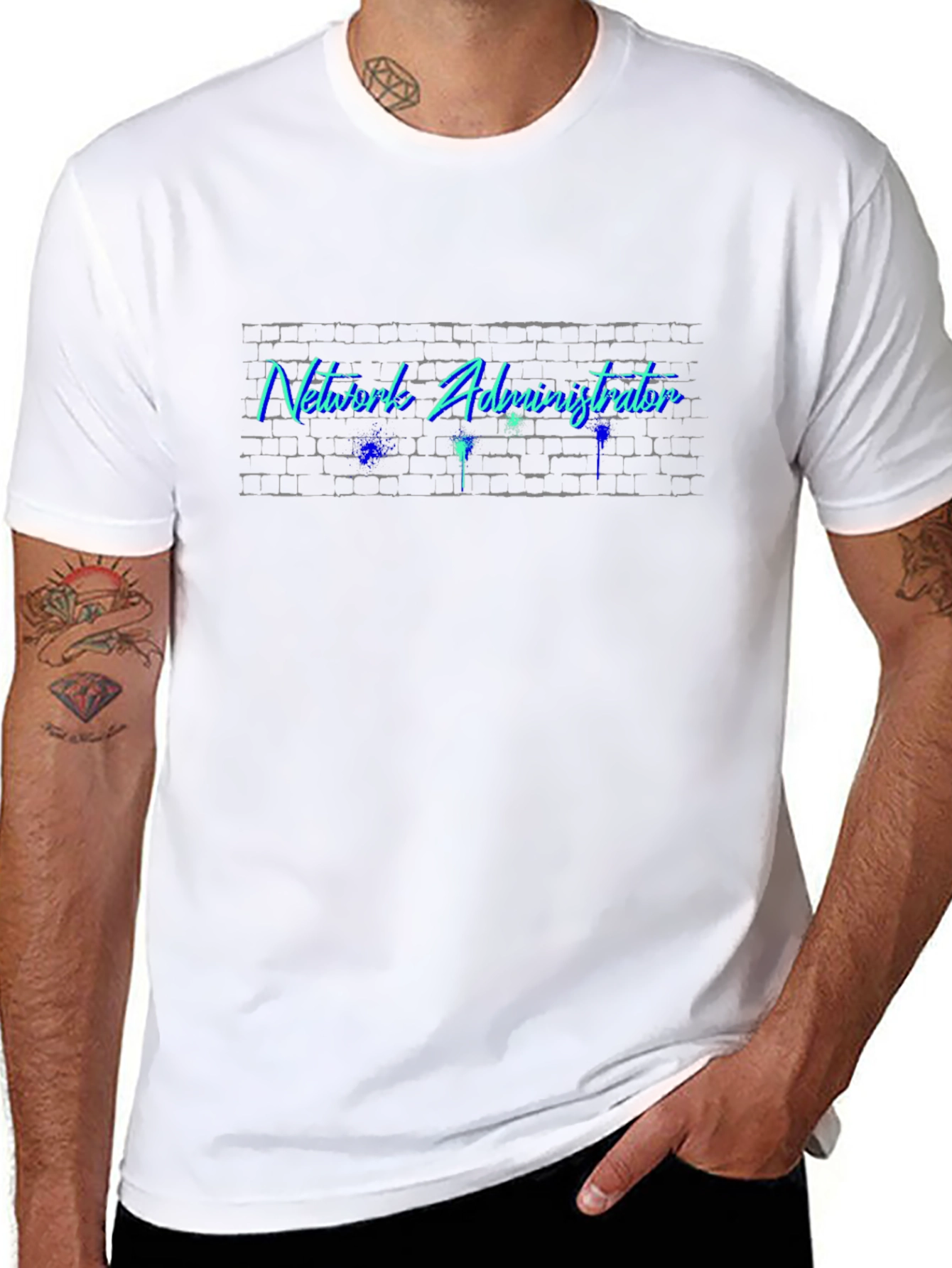 Network Administrator T-Shirt - Brick Wall Design