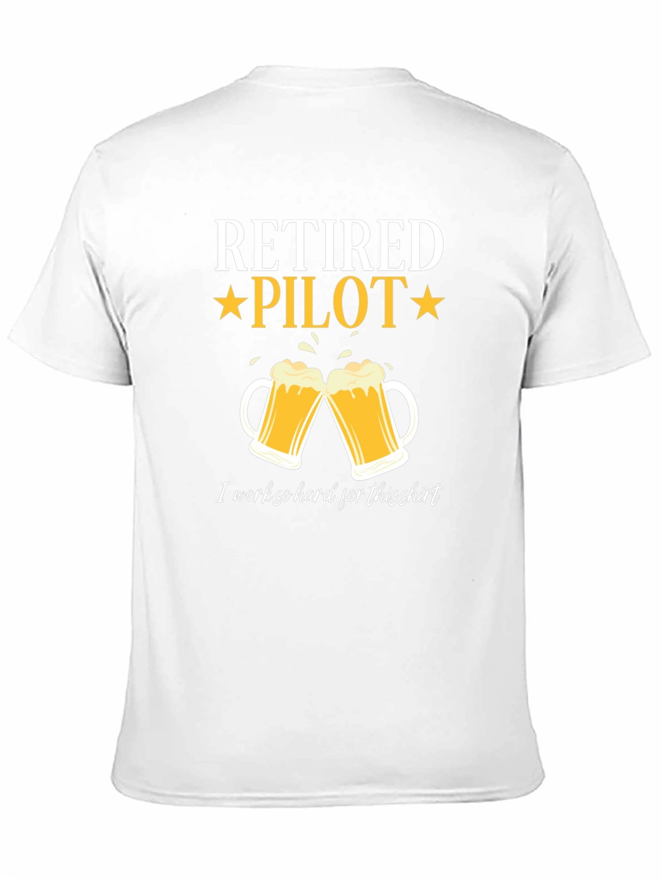 Retired Pilot Beer Mug Graphic T-Shirt