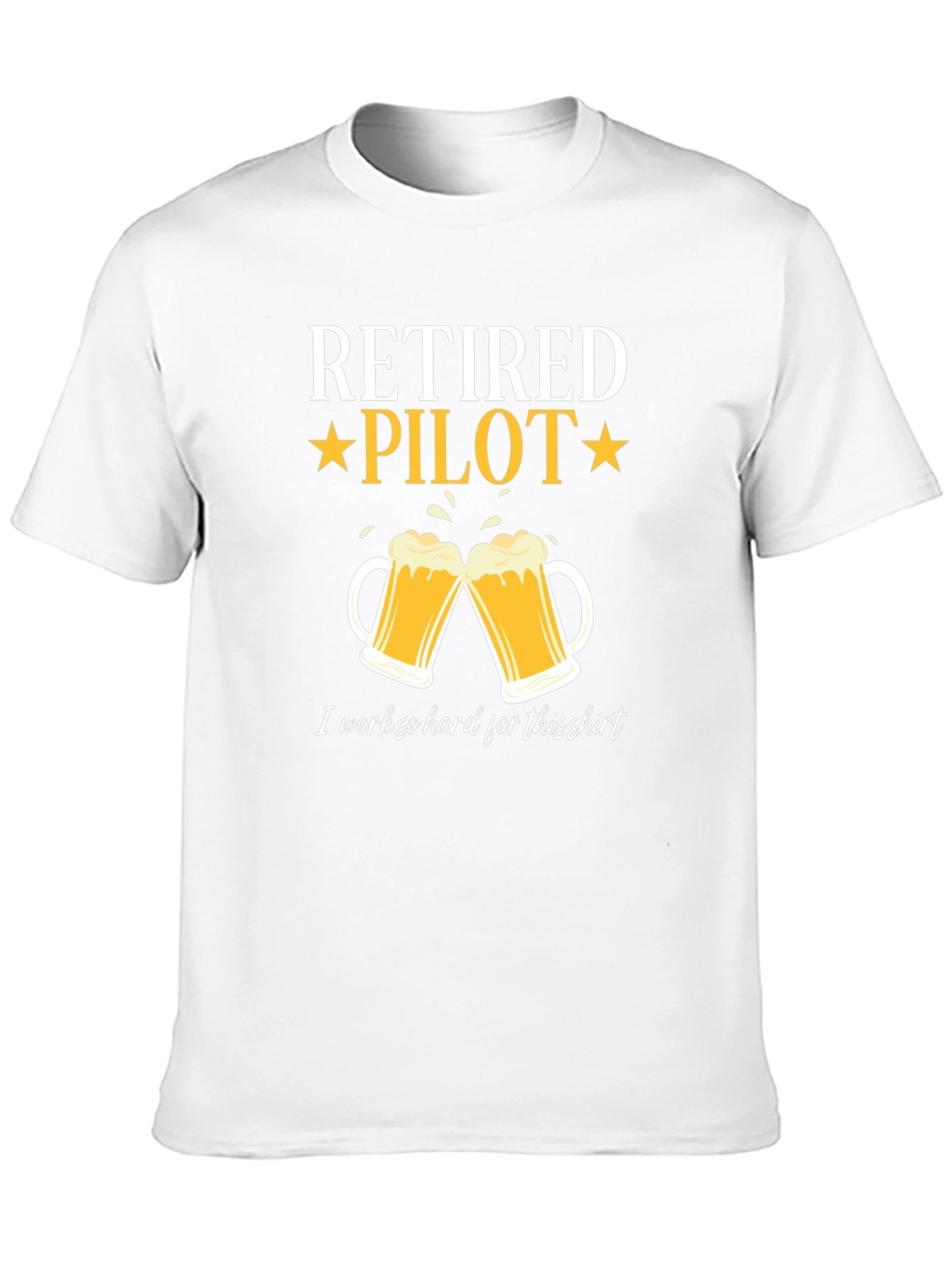 Retired Pilot Beer Mug Graphic T-Shirt