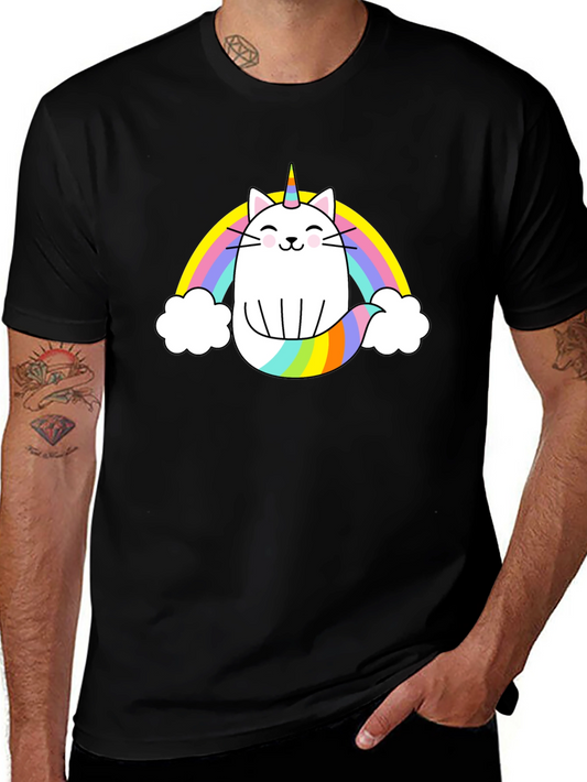 Unicat Rainbow T-Shirt - Black Cotton Blend