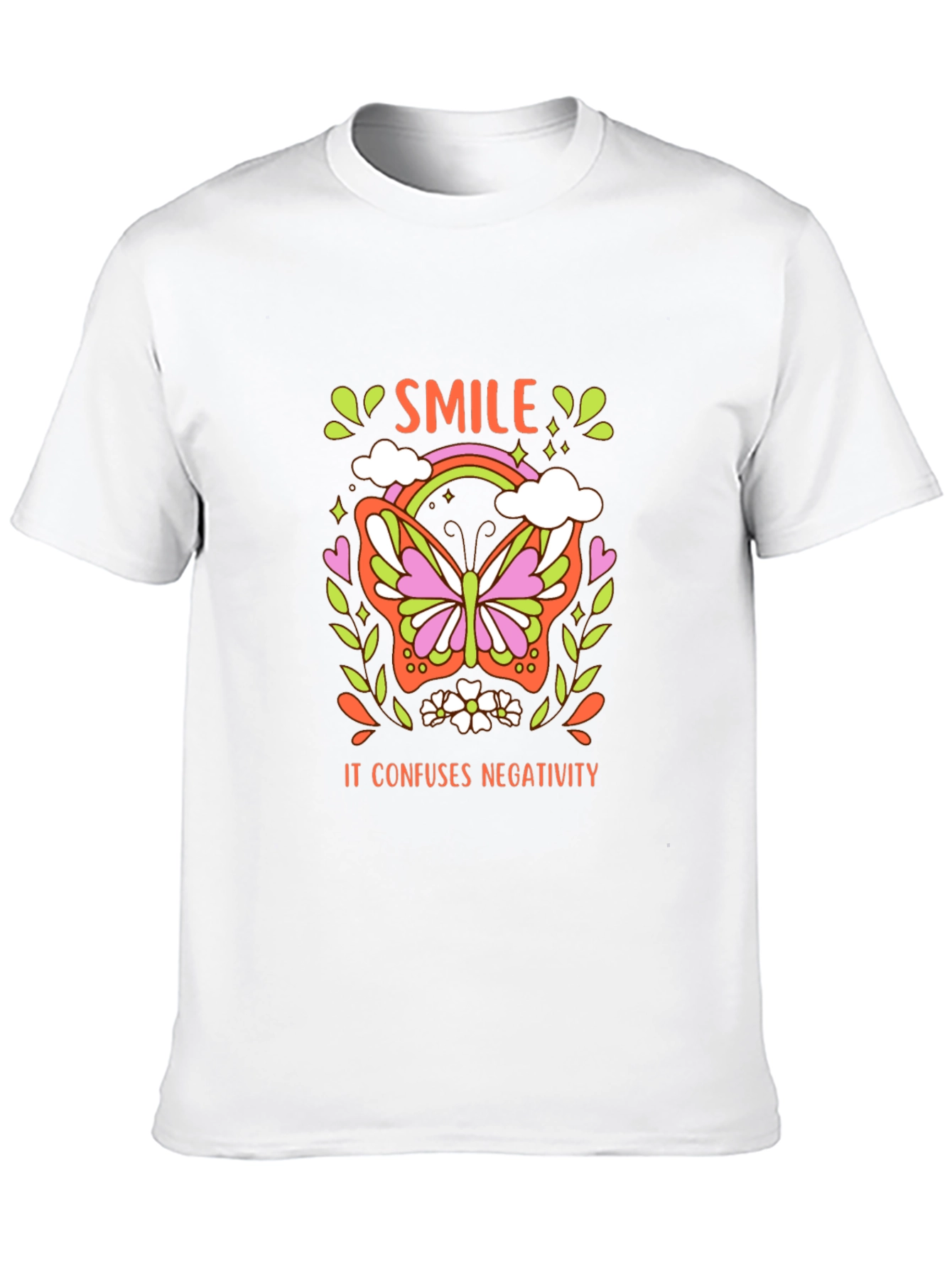Smile Butterfly Graphic Tee - Confuse Negativity