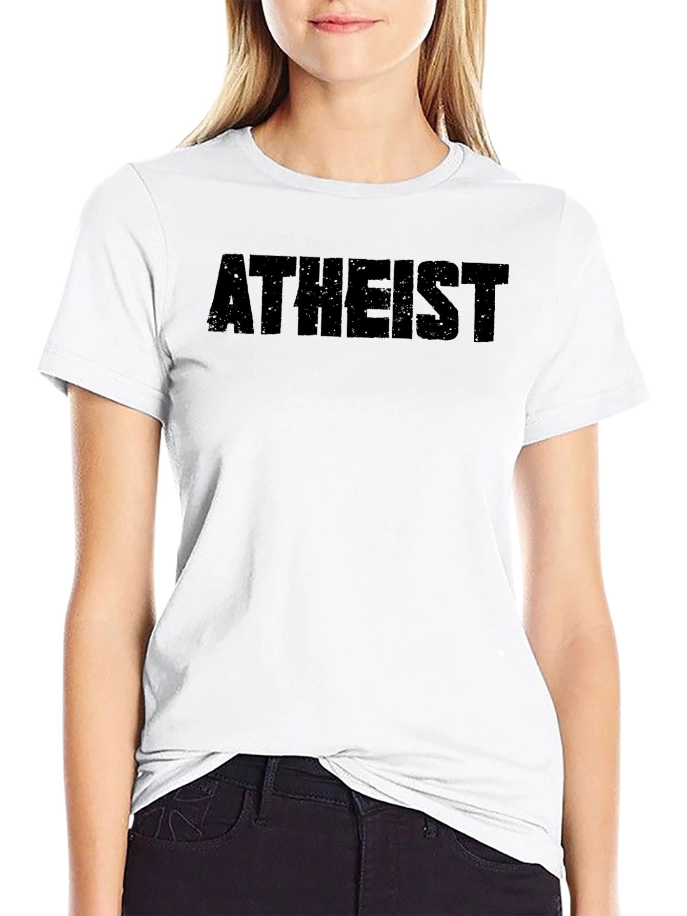 Atheist Graphic Print Black T-Shirt
