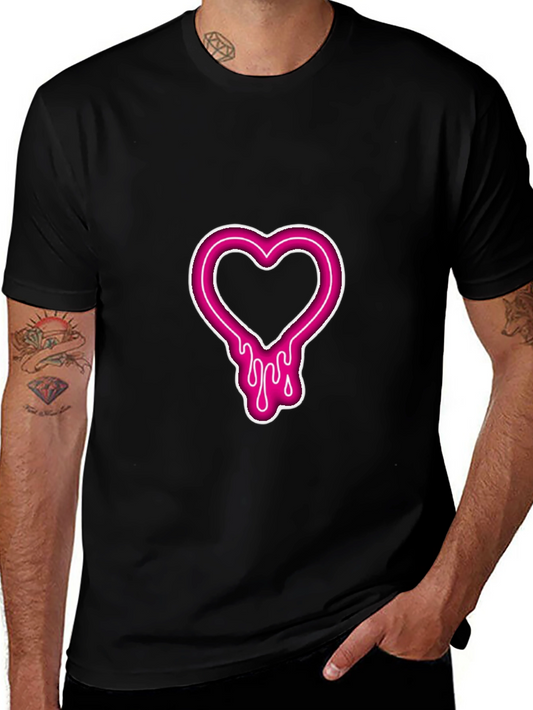 Heart Drip Graphic T-Shirt - Black