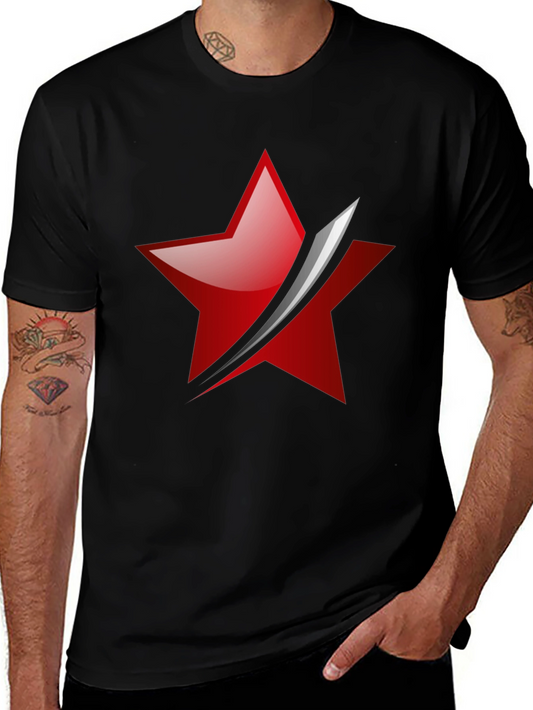 Red Star Slash Graphic Tee - Mens Black T-Shirt
