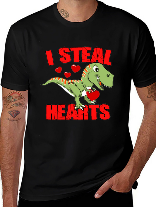 I Steal Hearts Dinosaur Valentines Day T-Shirt