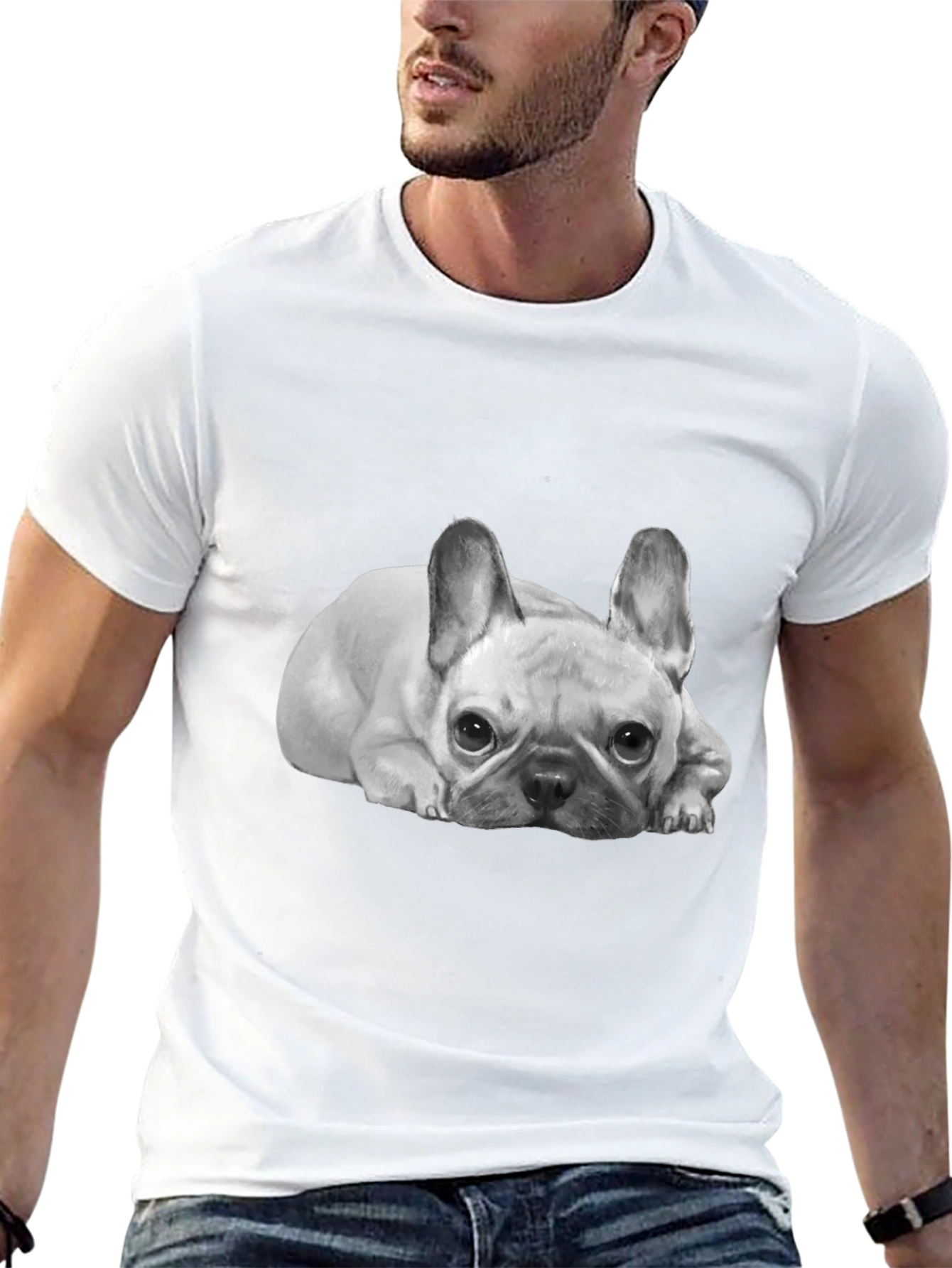 French Bulldog Graphic Tee -  Unisex Black T-Shirt