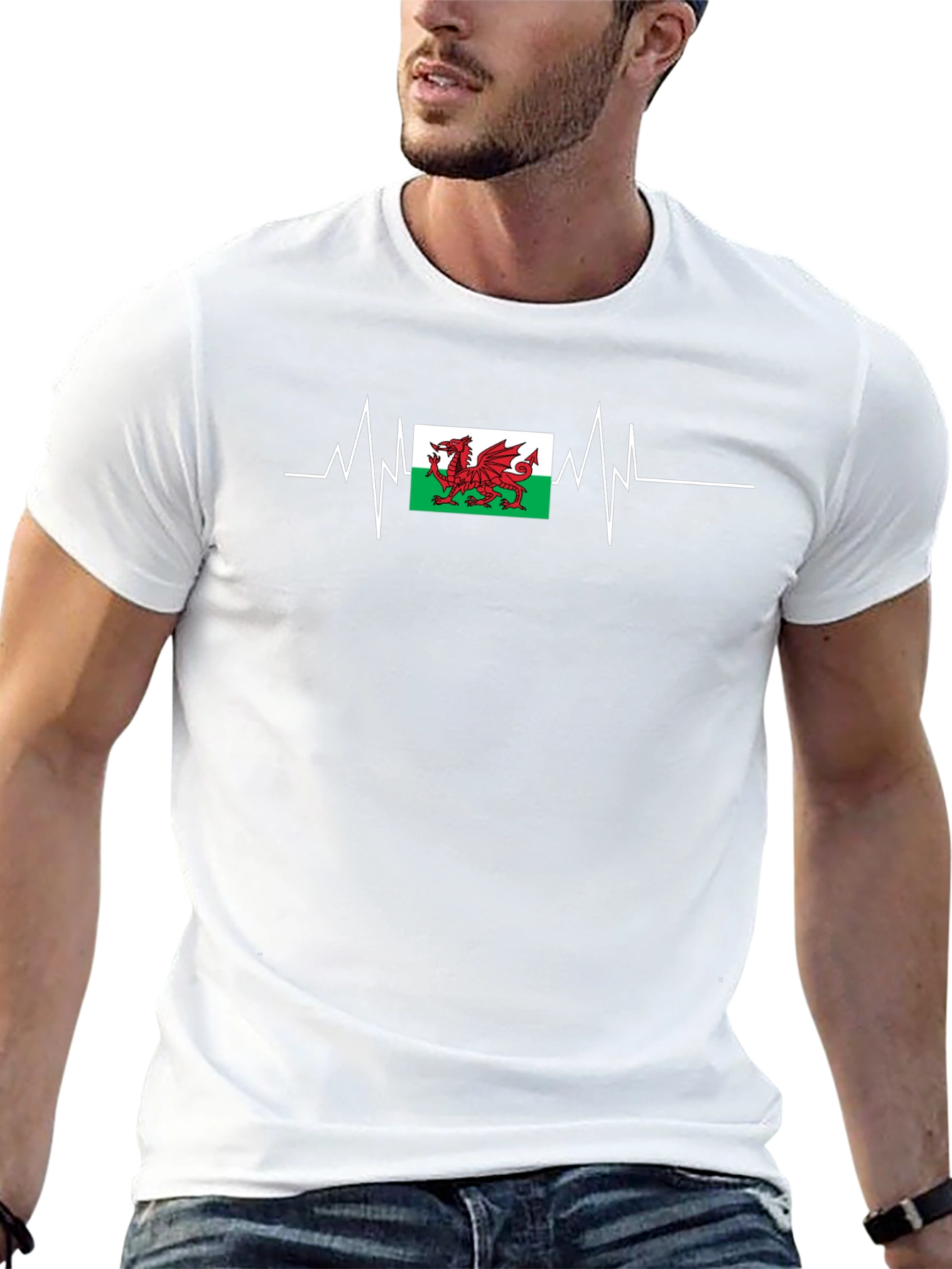 Wales Flag Heartbeat T-Shirt