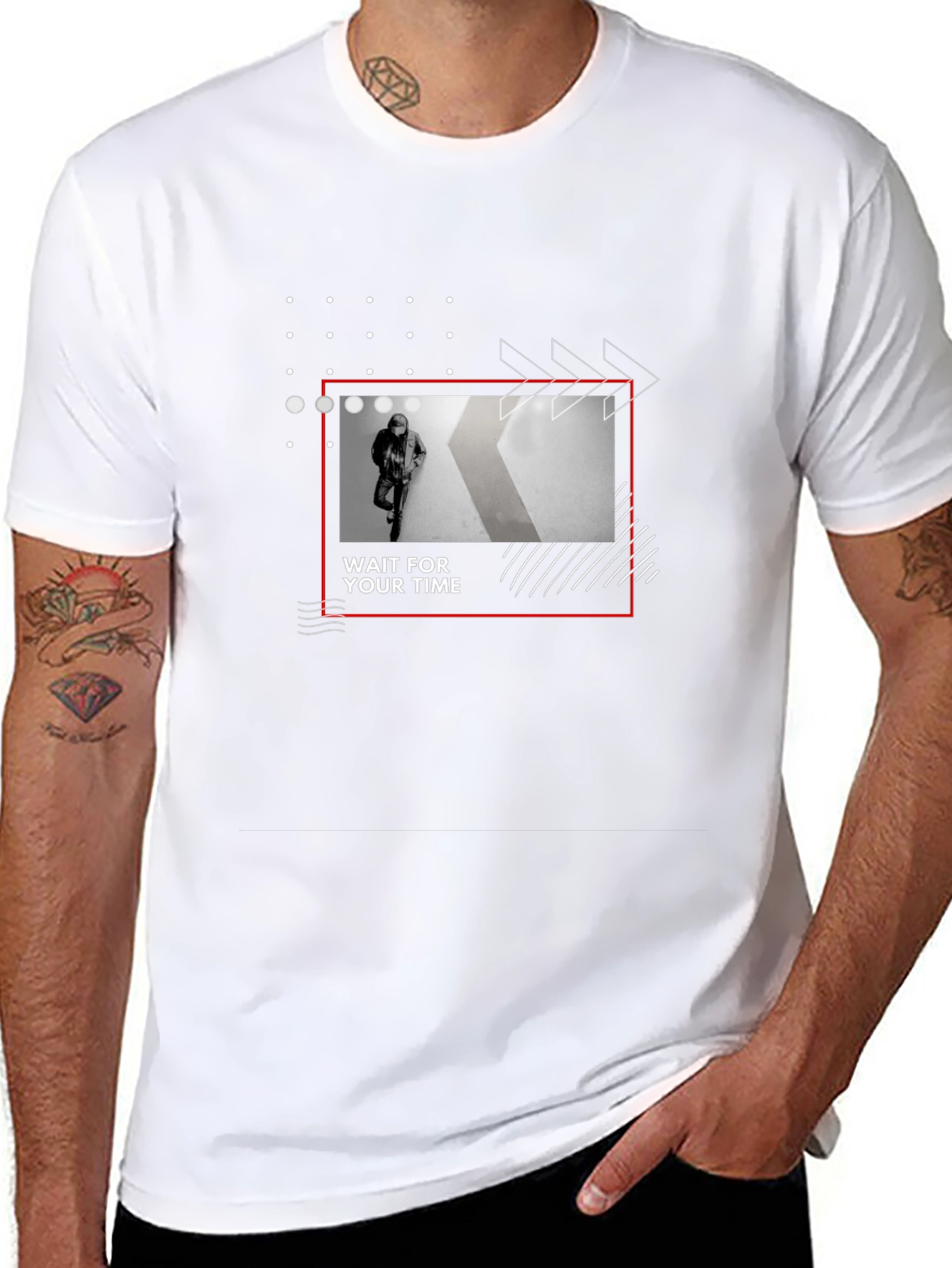 Trendy Wait For Your Time Graphic Black T-Shirt