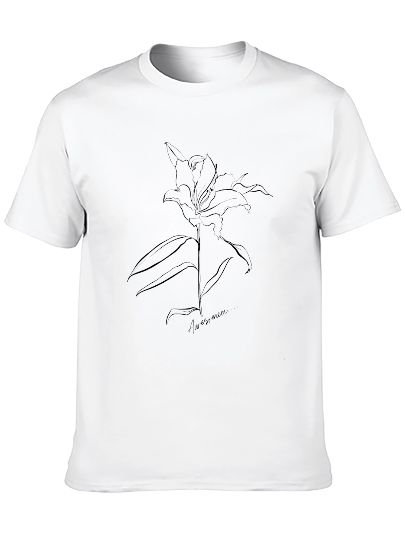 Elegant Black Lily Graphic T-Shirt - Awesome Design