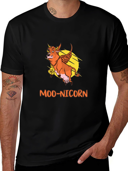 Moo-nicorn Graphic T-Shirt - Funny Cartoon Cow Tee