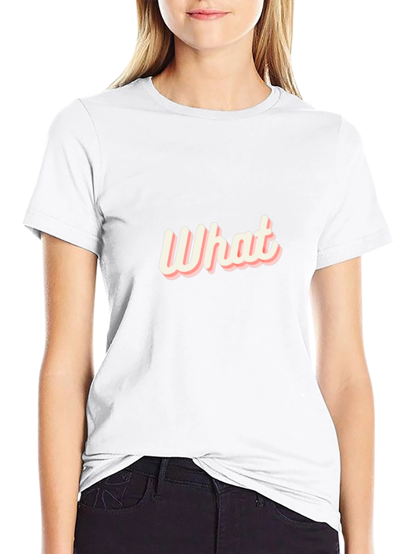 What Graphic Print Mens Black T-Shirt