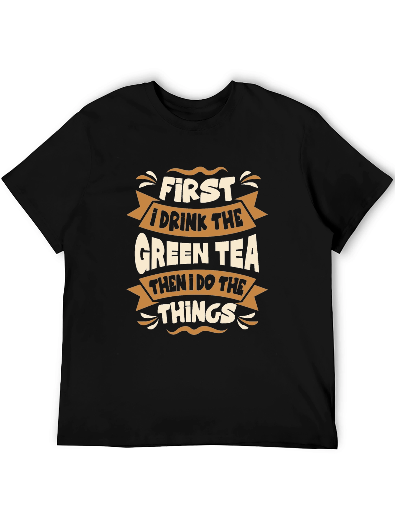 Green Tea Lover Black T-Shirt
