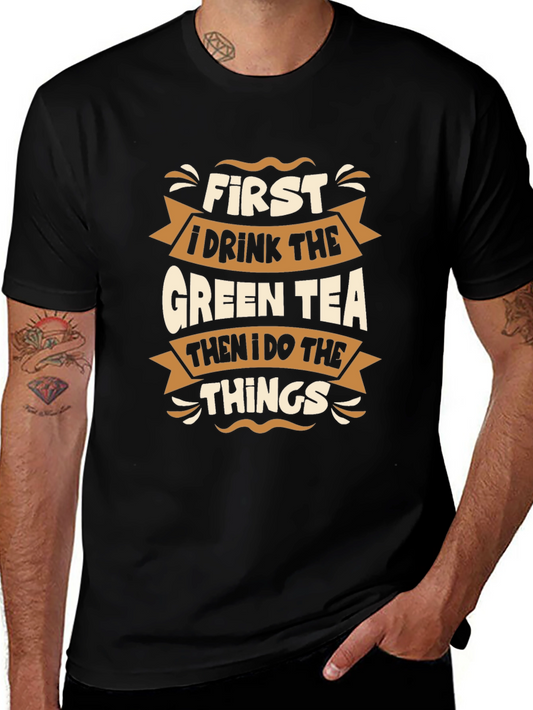 Green Tea Lover Black T-Shirt
