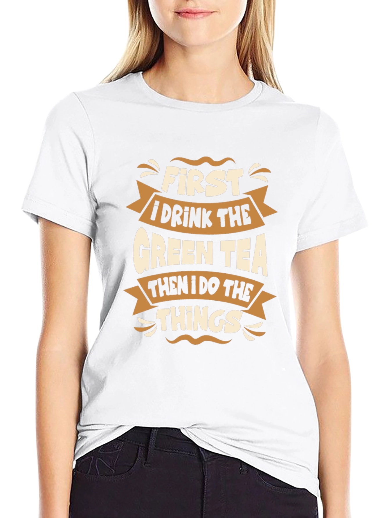 Green Tea Lover Black T-Shirt