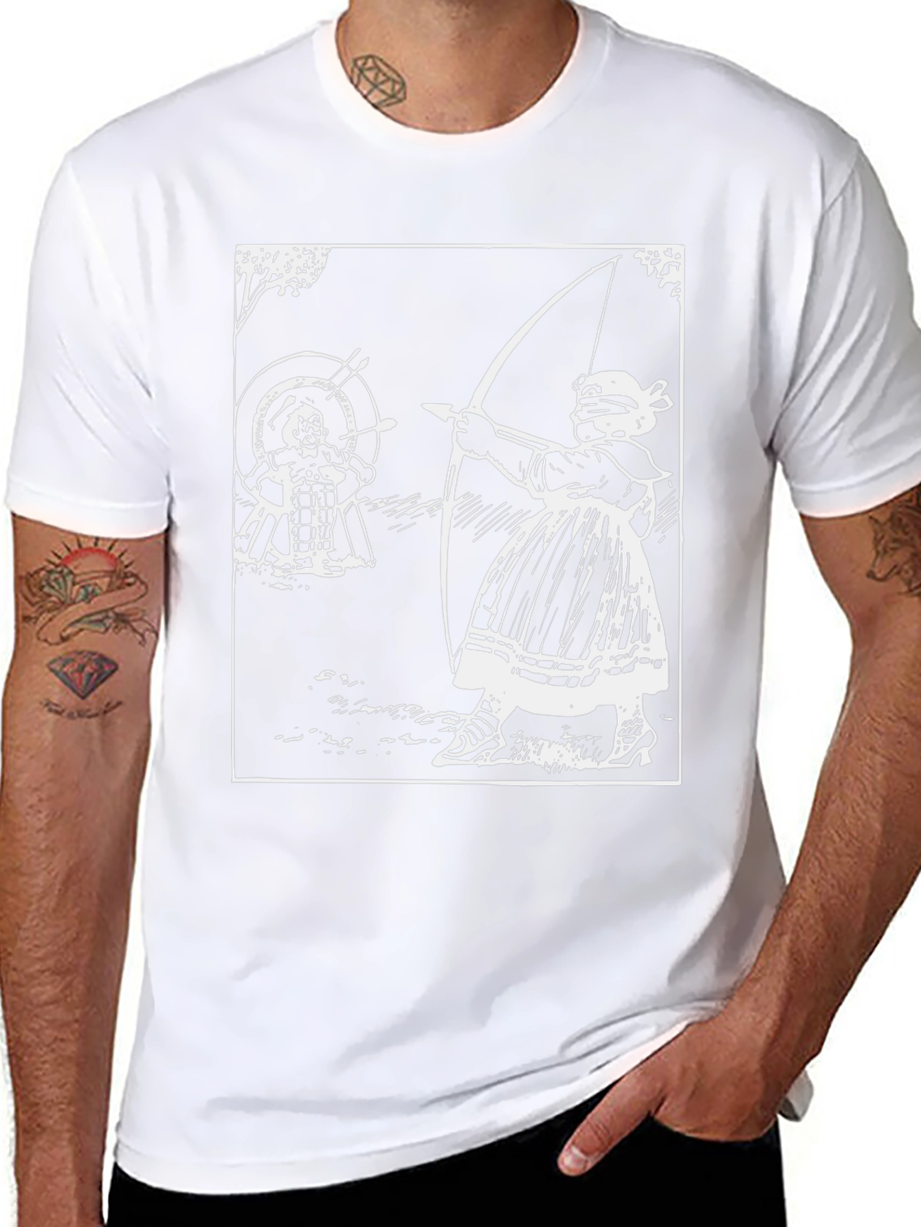 Archery Graphic Tee - Black Cotton T-Shirt