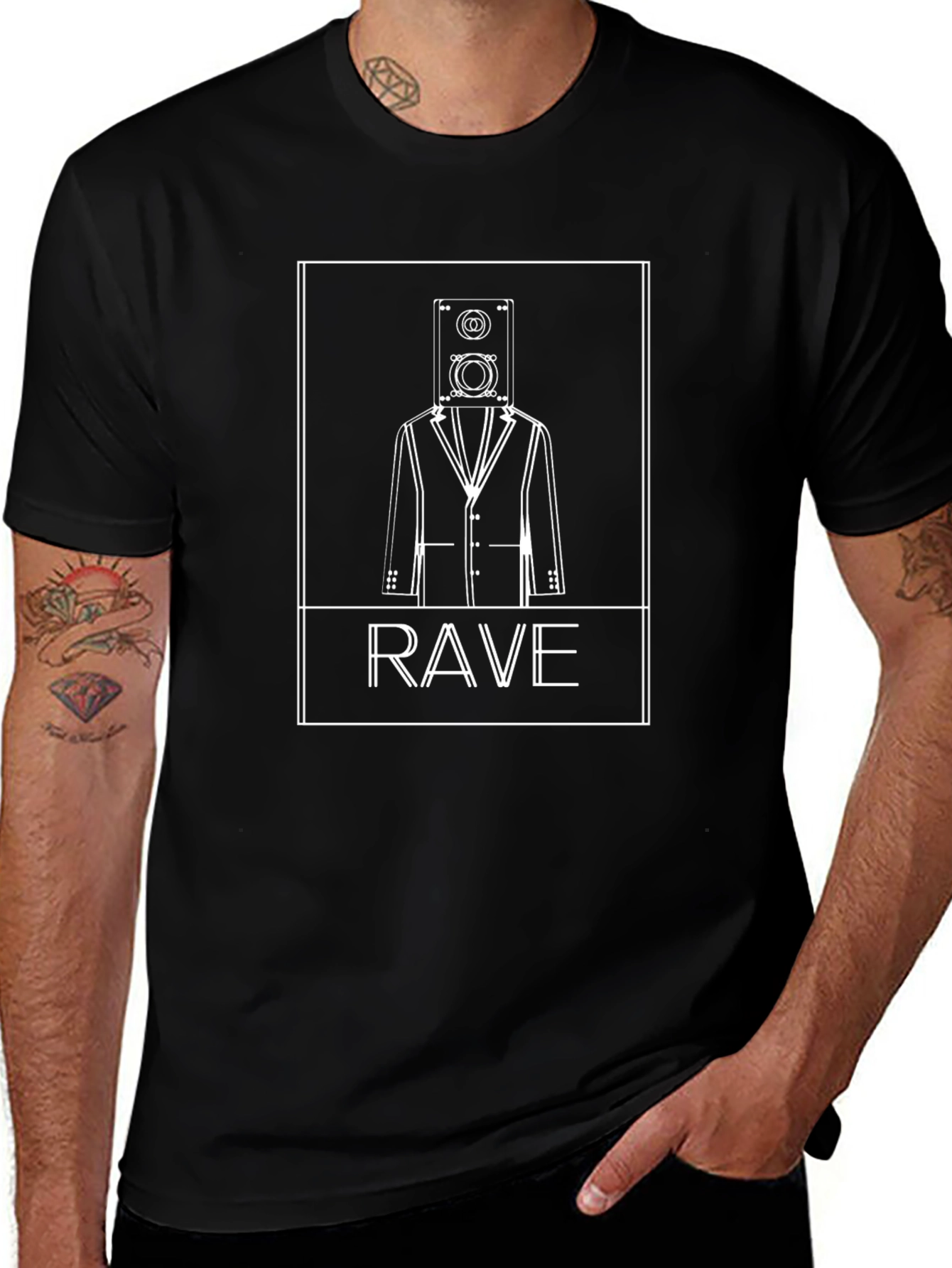 Rave Speaker Head T-Shirt - Unique Graphic Tee
