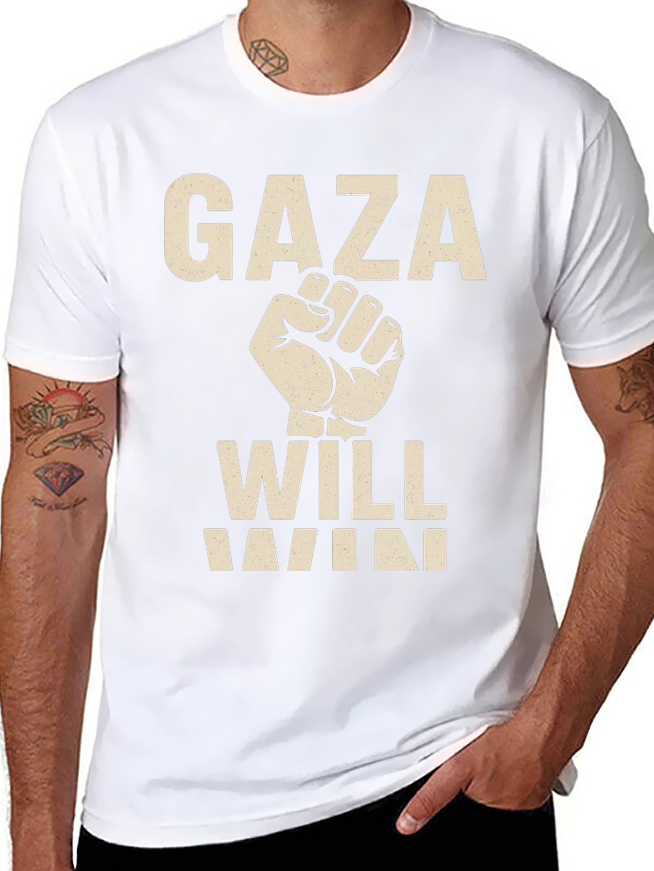 Gaza Will Win Fist T-Shirt - Black