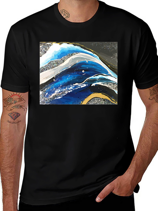 Abstract Wave Art Print Graphic T-Shirt