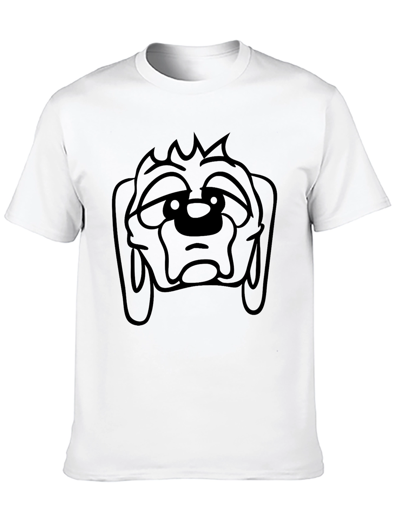 Cartoon Dog Graphic Black T-Shirt