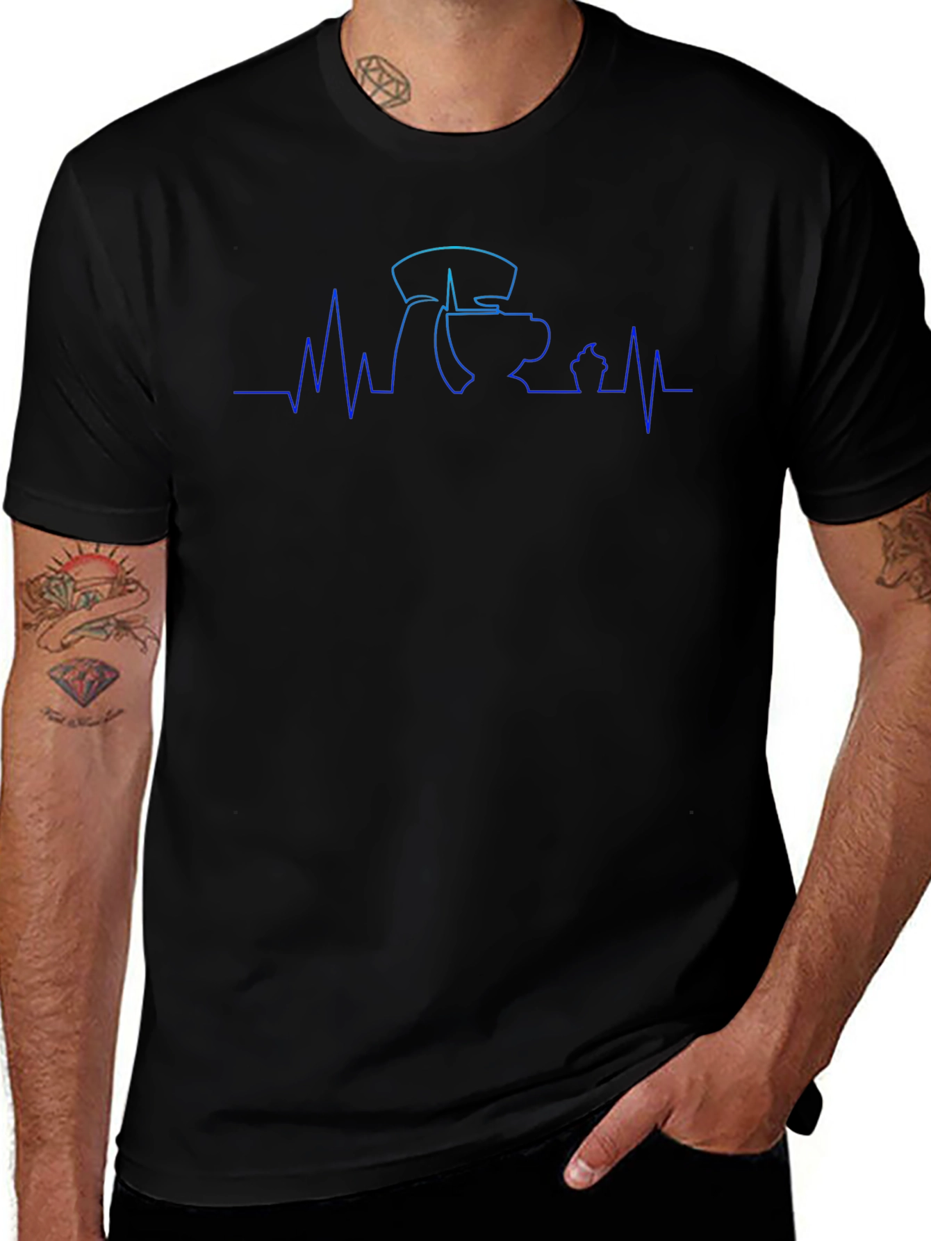 Coffee ECG T-Shirt - Caffeine Heartbeat Tee