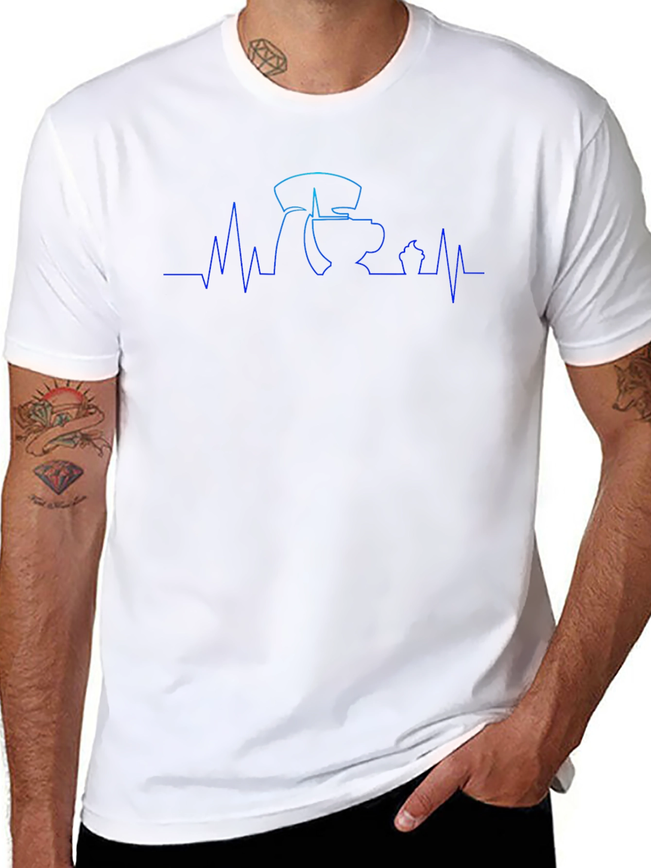 Coffee ECG T-Shirt - Caffeine Heartbeat Tee