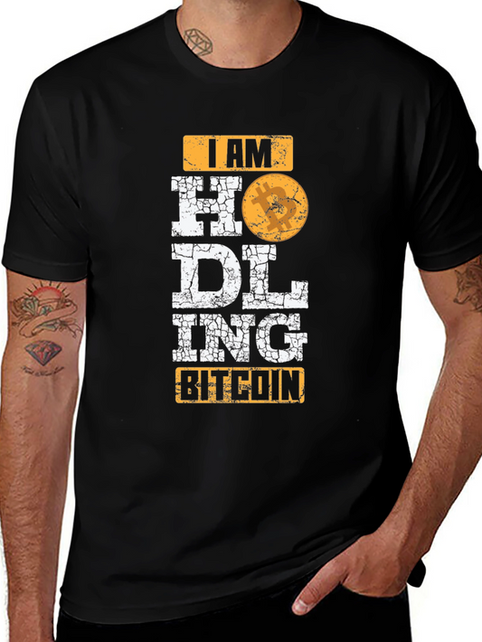 I AM HOLDING BITCOIN Graphic Tee - Crypto HODL T-Shirt