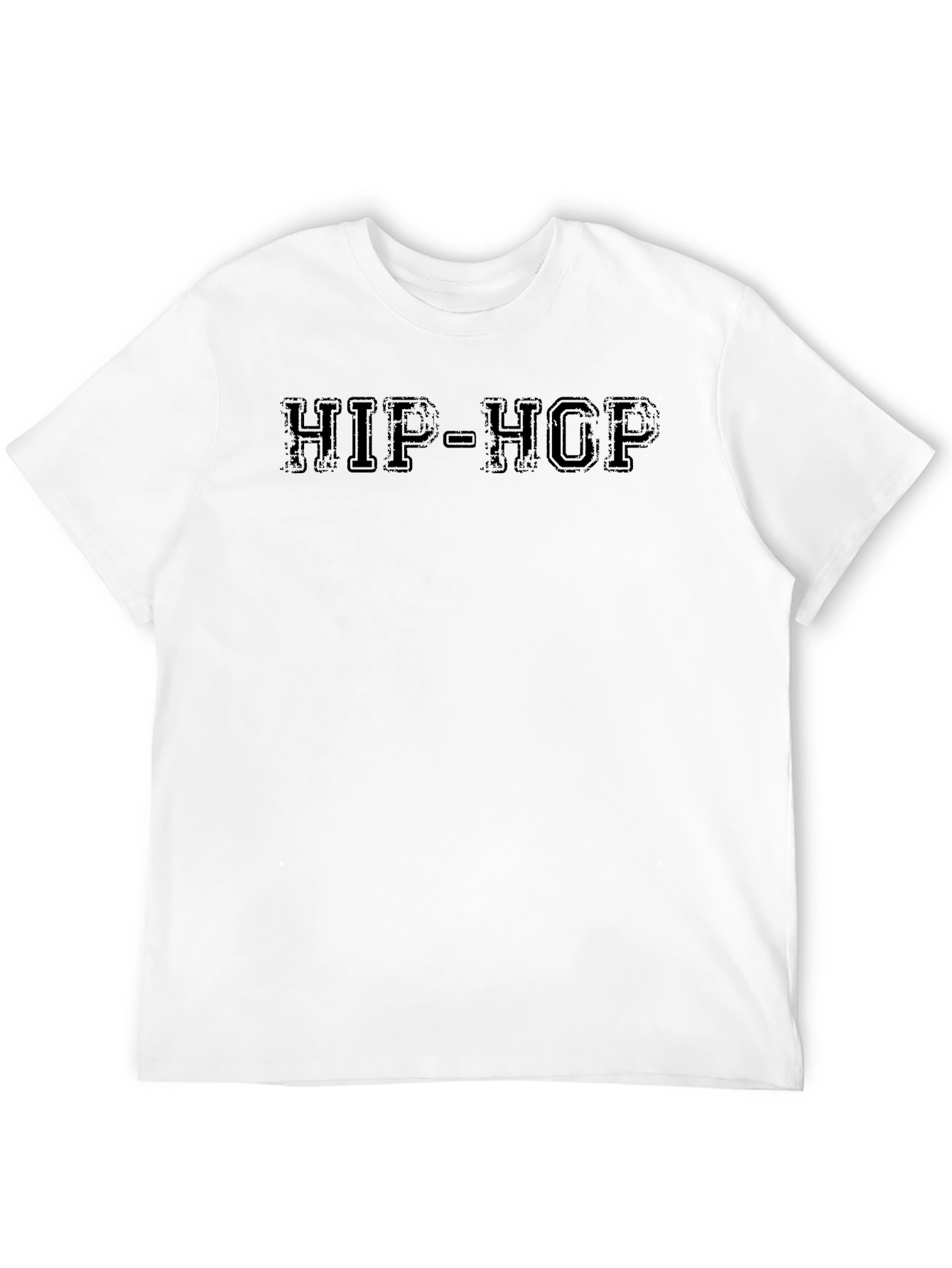 HIP-HOP Black Crew Neck T-Shirt