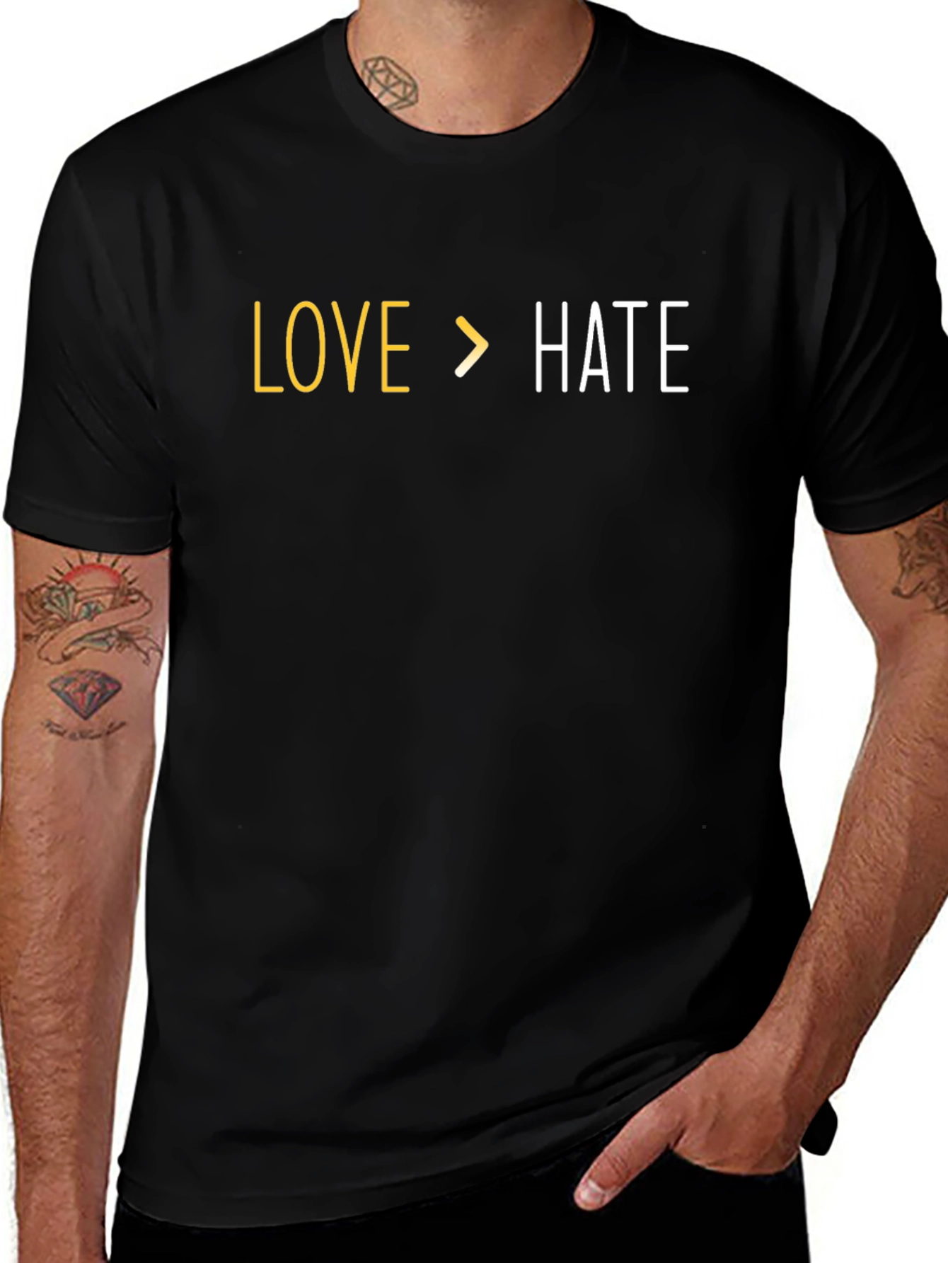 Love Over Hate Graphic Tee - Positive Message Shirt