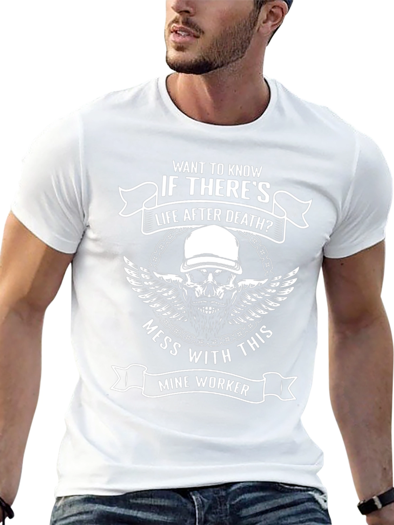 Mine Worker Skull Graphic Tee