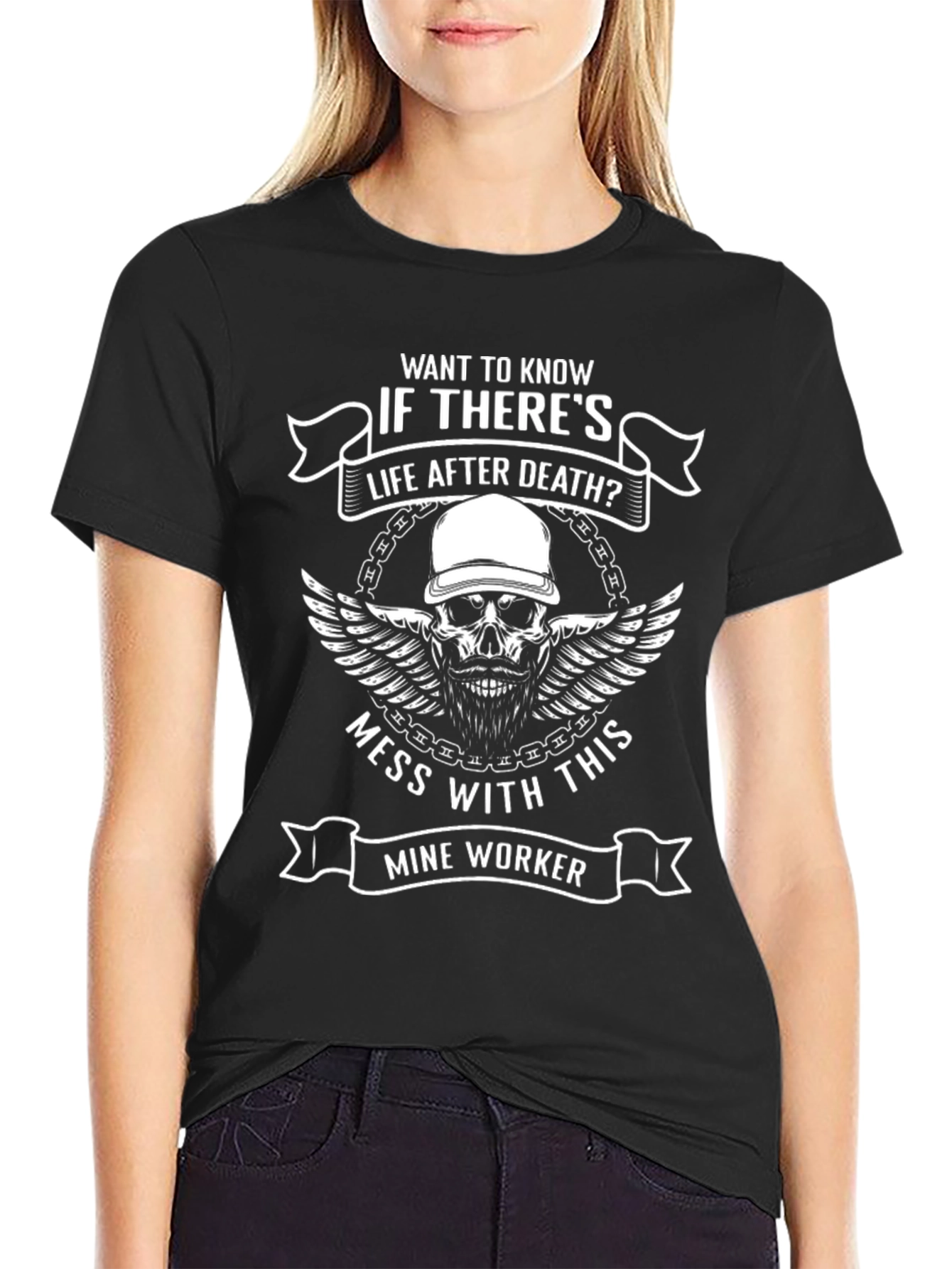 Mine Worker Skull Graphic Tee