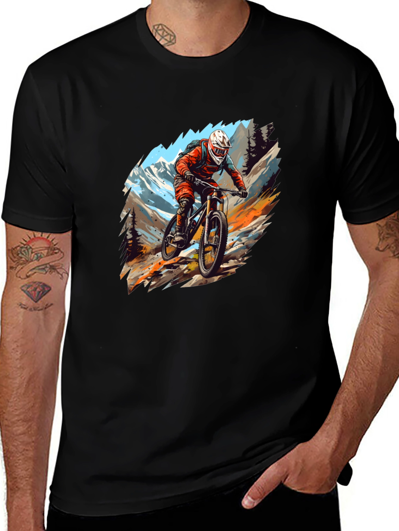 Mountain Biker Graphic Tee - Black