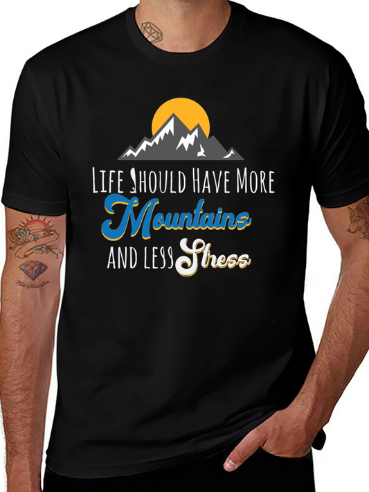 Mountains & Less Stress Graphic Tee