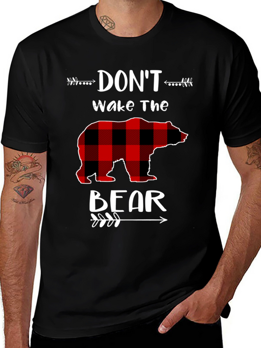 Dont Wake The Bear Plaid Graphic Tee