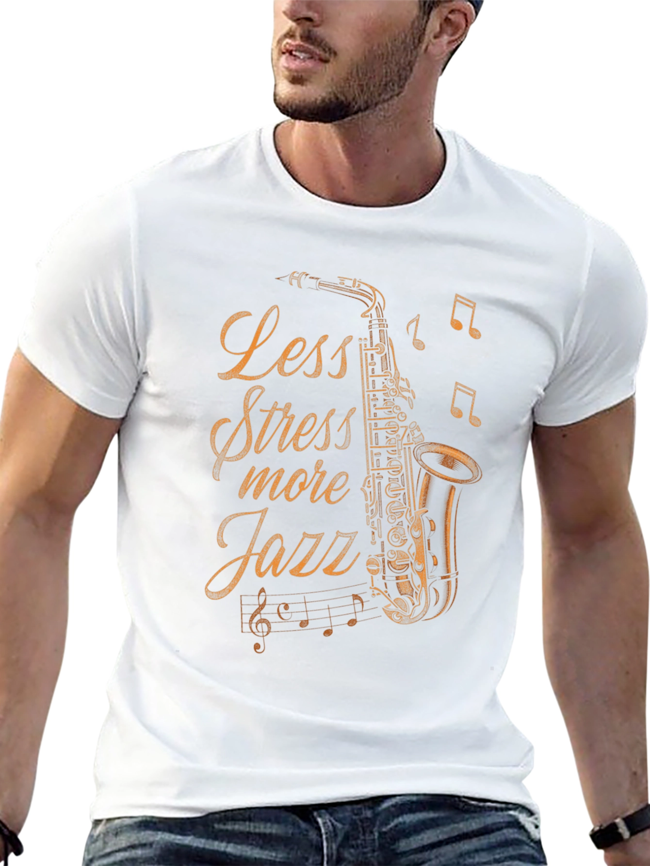 Less Stress More Jazz Saxophone T-Shirt