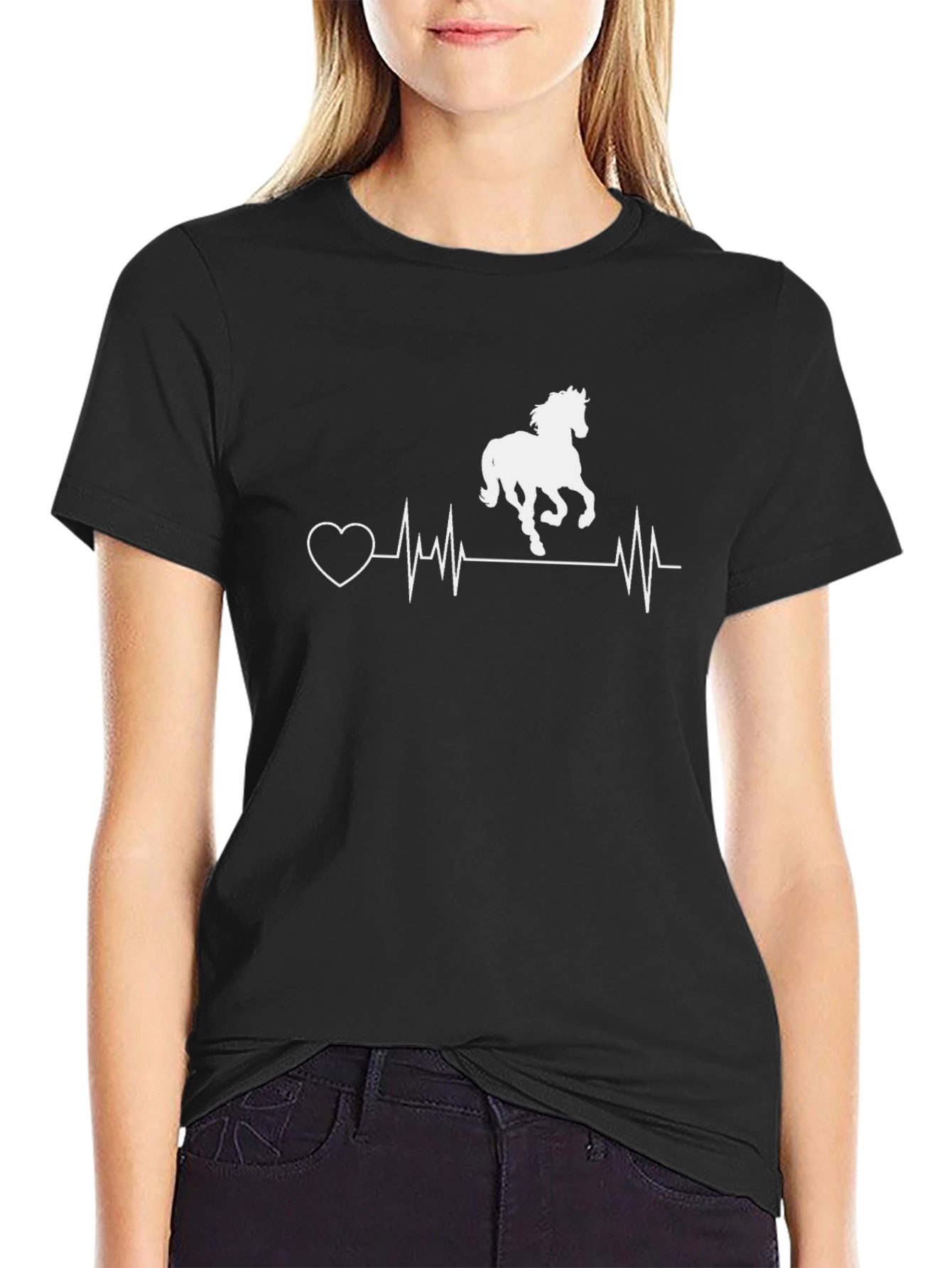 Horse Heartbeat T-Shirt - Equestrian Love Tee