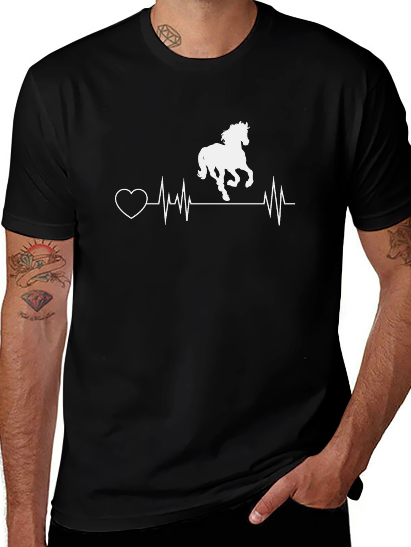 Horse Heartbeat T-Shirt - Equestrian Love Tee