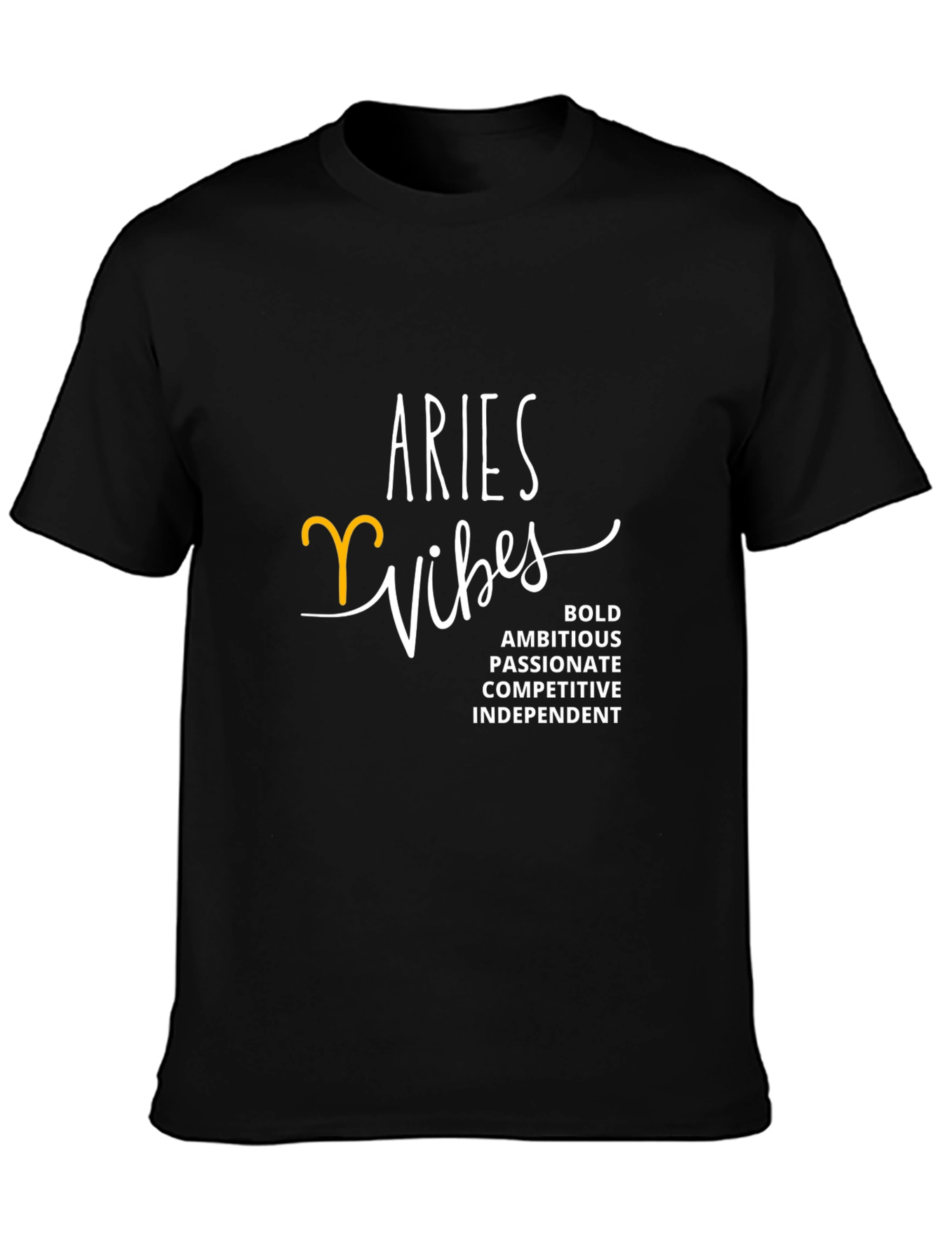 Aries Vibes Black T-Shirt - Zodiac Sign Apparel