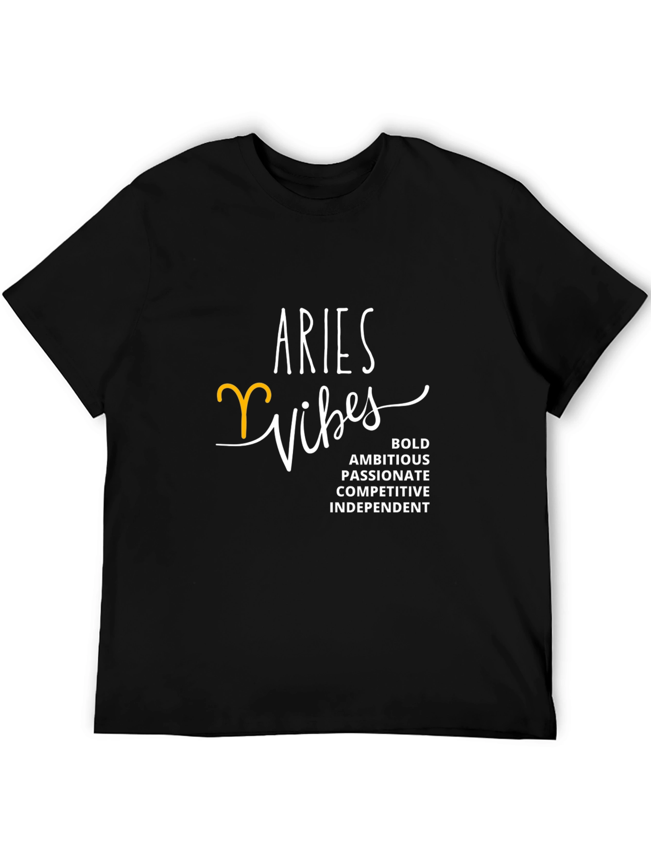 Aries Vibes Black T-Shirt - Zodiac Sign Apparel
