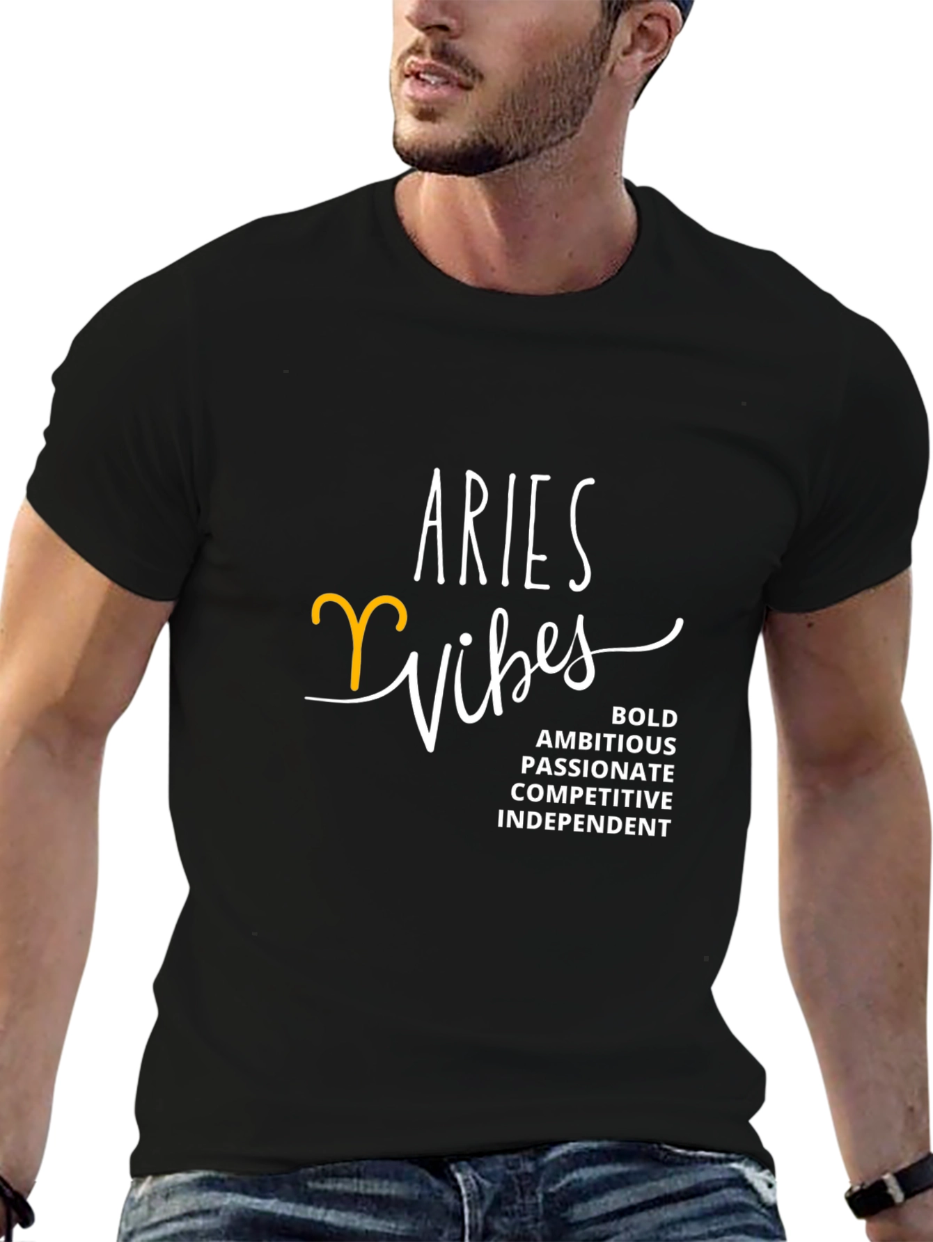 Aries Vibes Black T-Shirt - Zodiac Sign Apparel