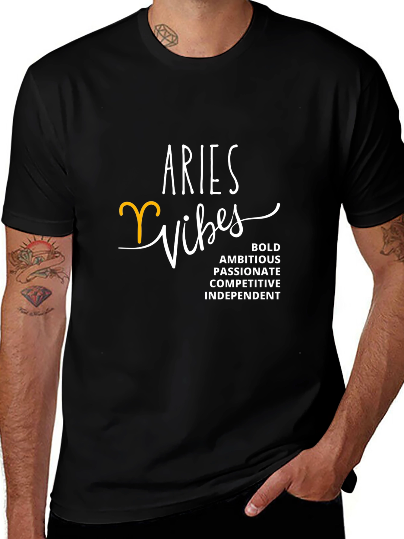 Aries Vibes Black T-Shirt - Zodiac Sign Apparel