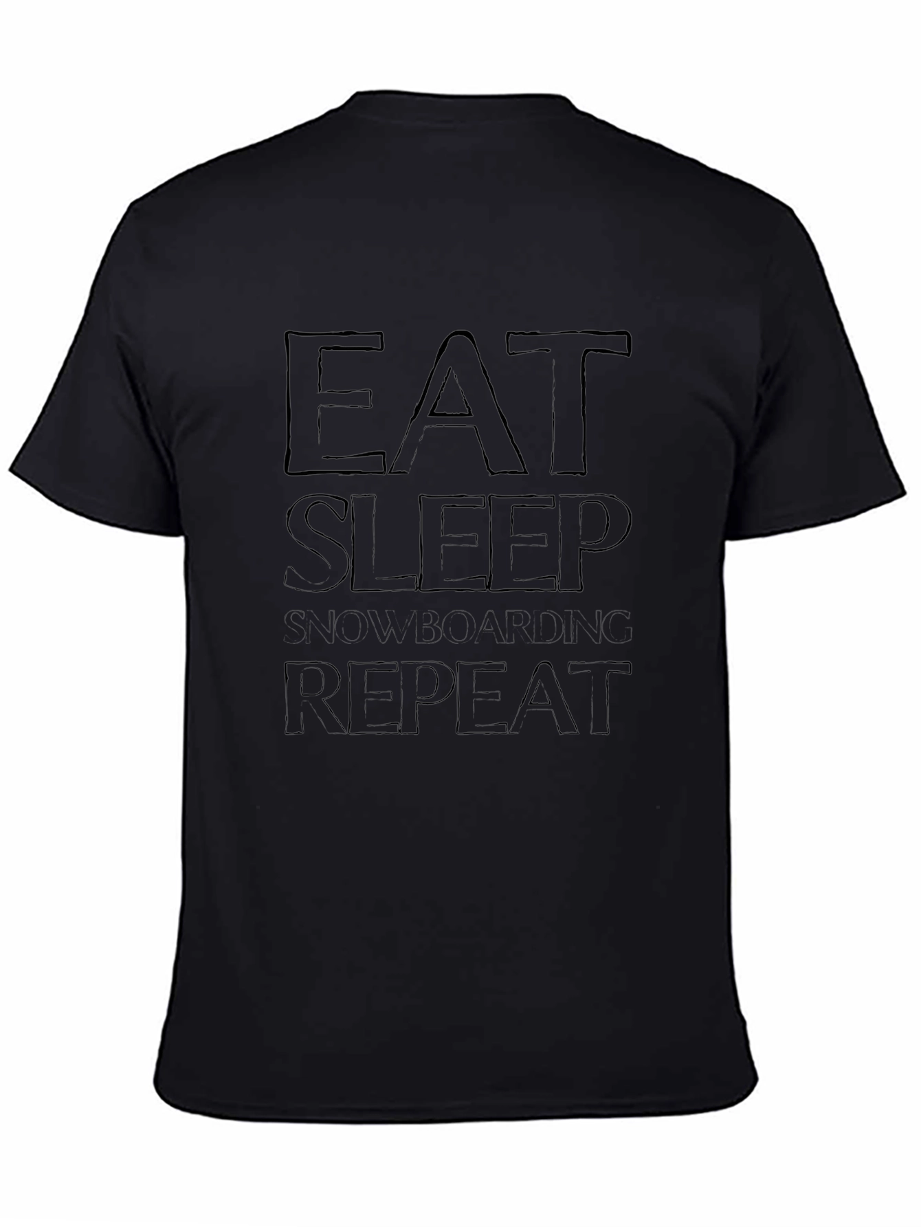 Eat Sleep Snowboarding Repeat Black Graphic Tee